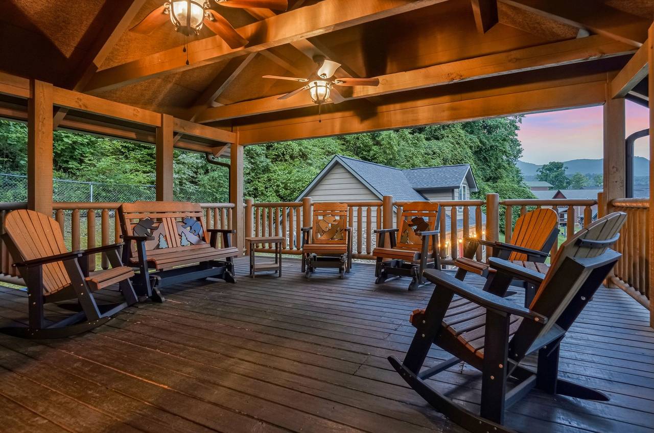 Spacious decks designed for gathering and relaxing Spacious decks designed for gathering and relaxing