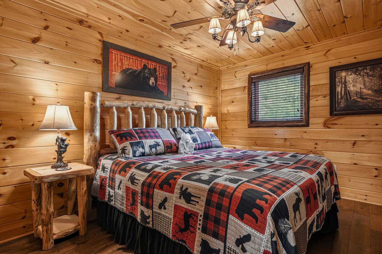 Comfortable king bedroom with flat-screen TV Comfortable king bedroom with flat-screen TV