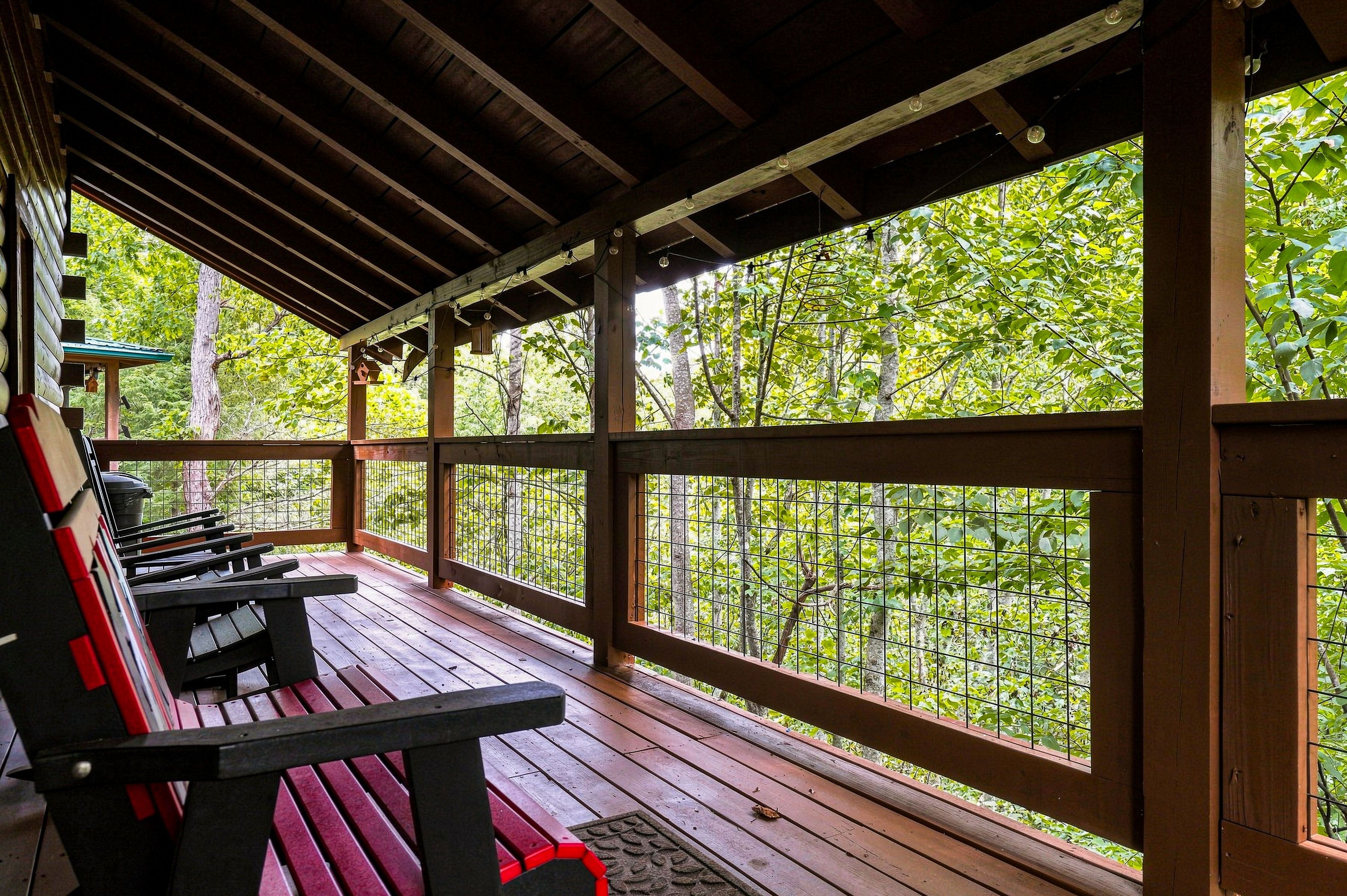 Gather outside and enjoy the peaceful wooded setting
