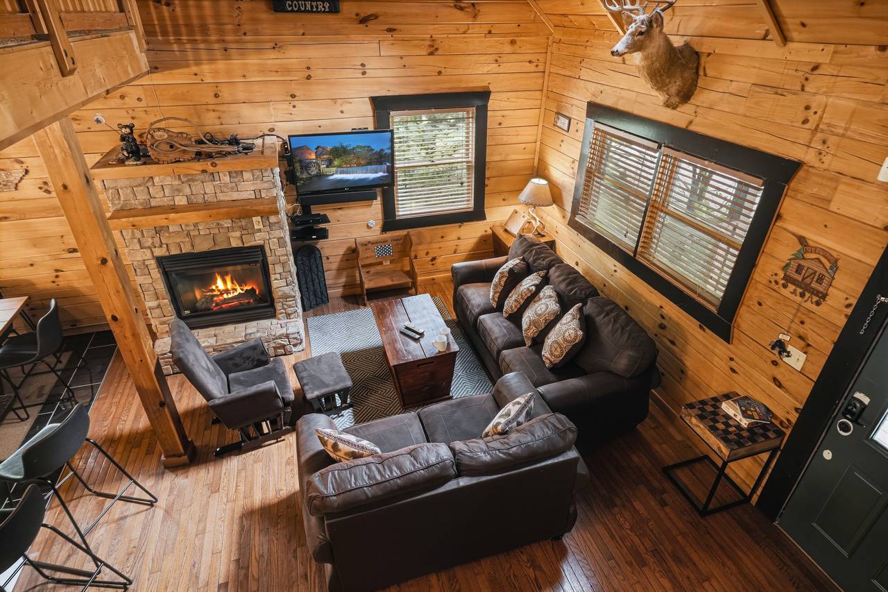 Open living area with comfortable seating and TV Open living area with comfortable seating and TV