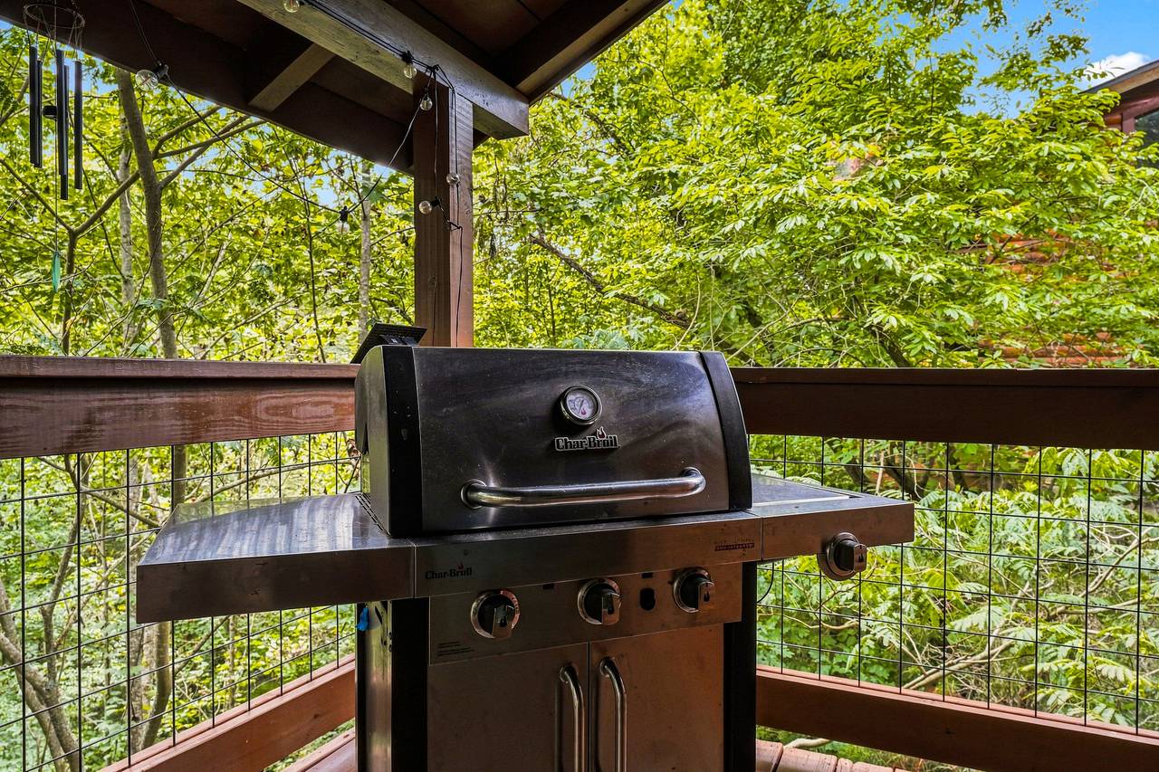 Natural gas grill connected directly to the gas line Natural gas grill connected directly to the gas line