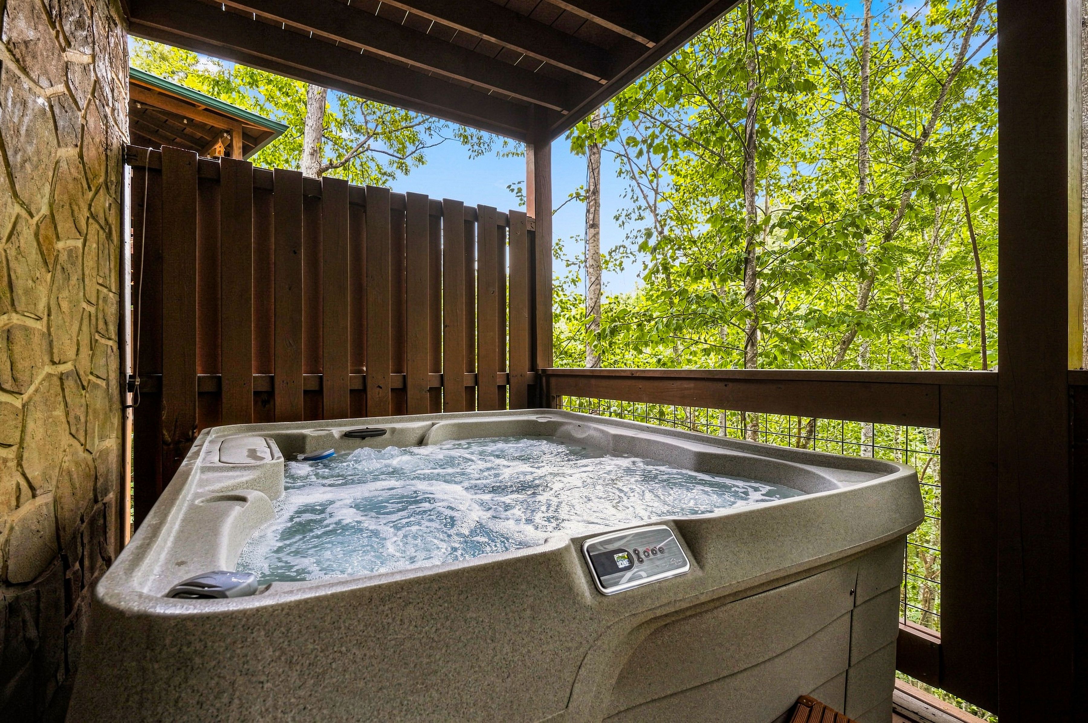 Relax in the hot tub after a day exploring Gatlinburg