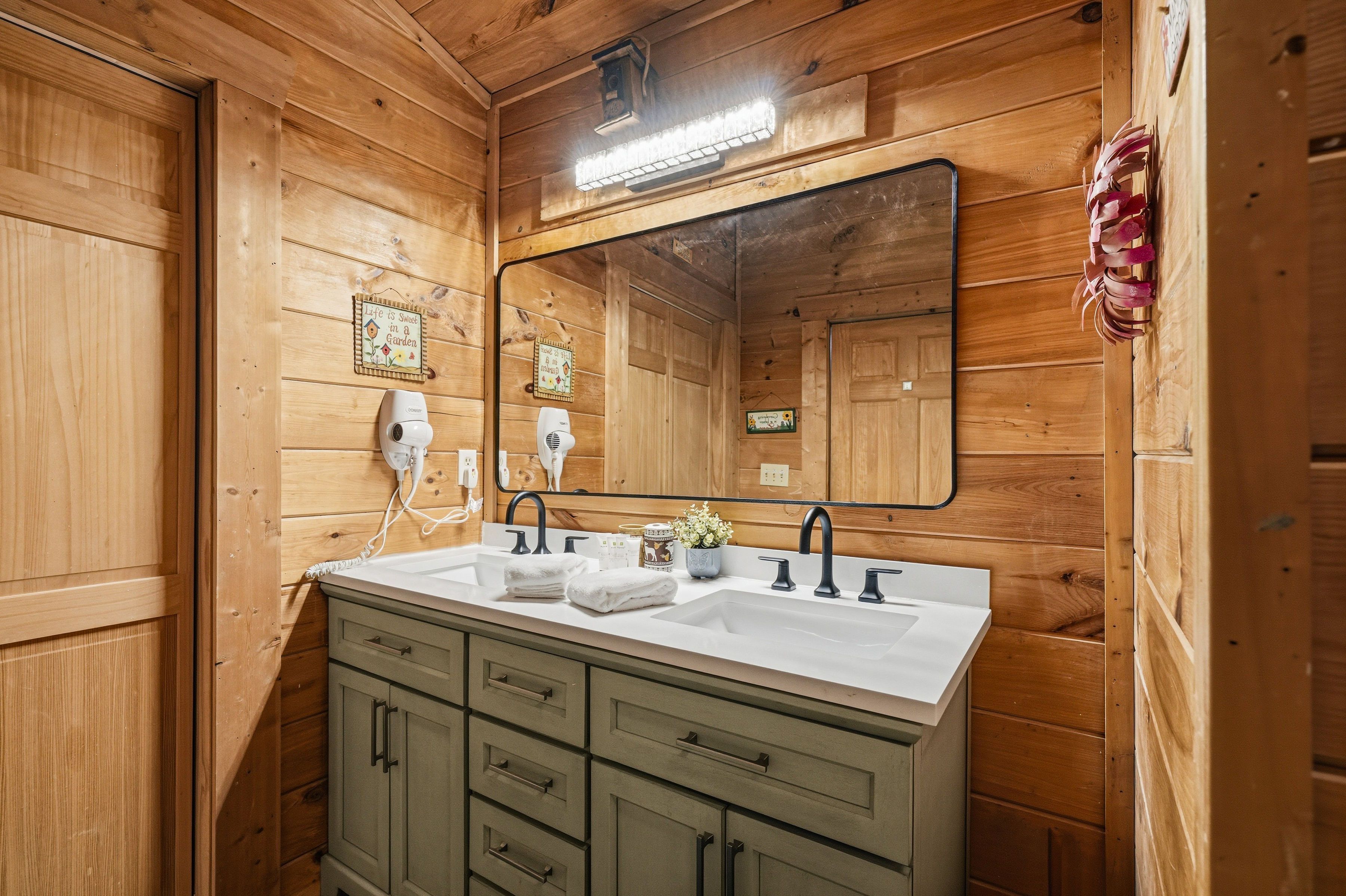 Upper-level ensuite bath with walk-in shower