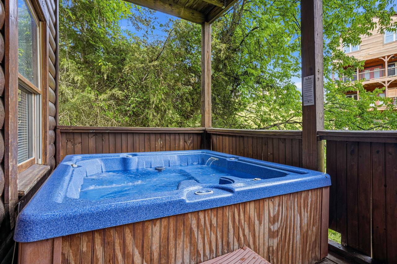 Private hot tub for relaxing after adventures Private hot tub for relaxing after adventures