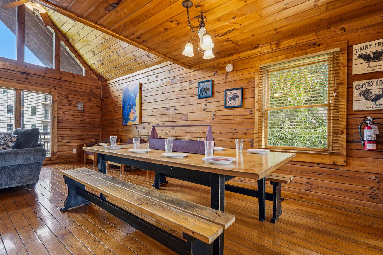 Farmhouse dining table for shared meals Farmhouse dining table for shared meals