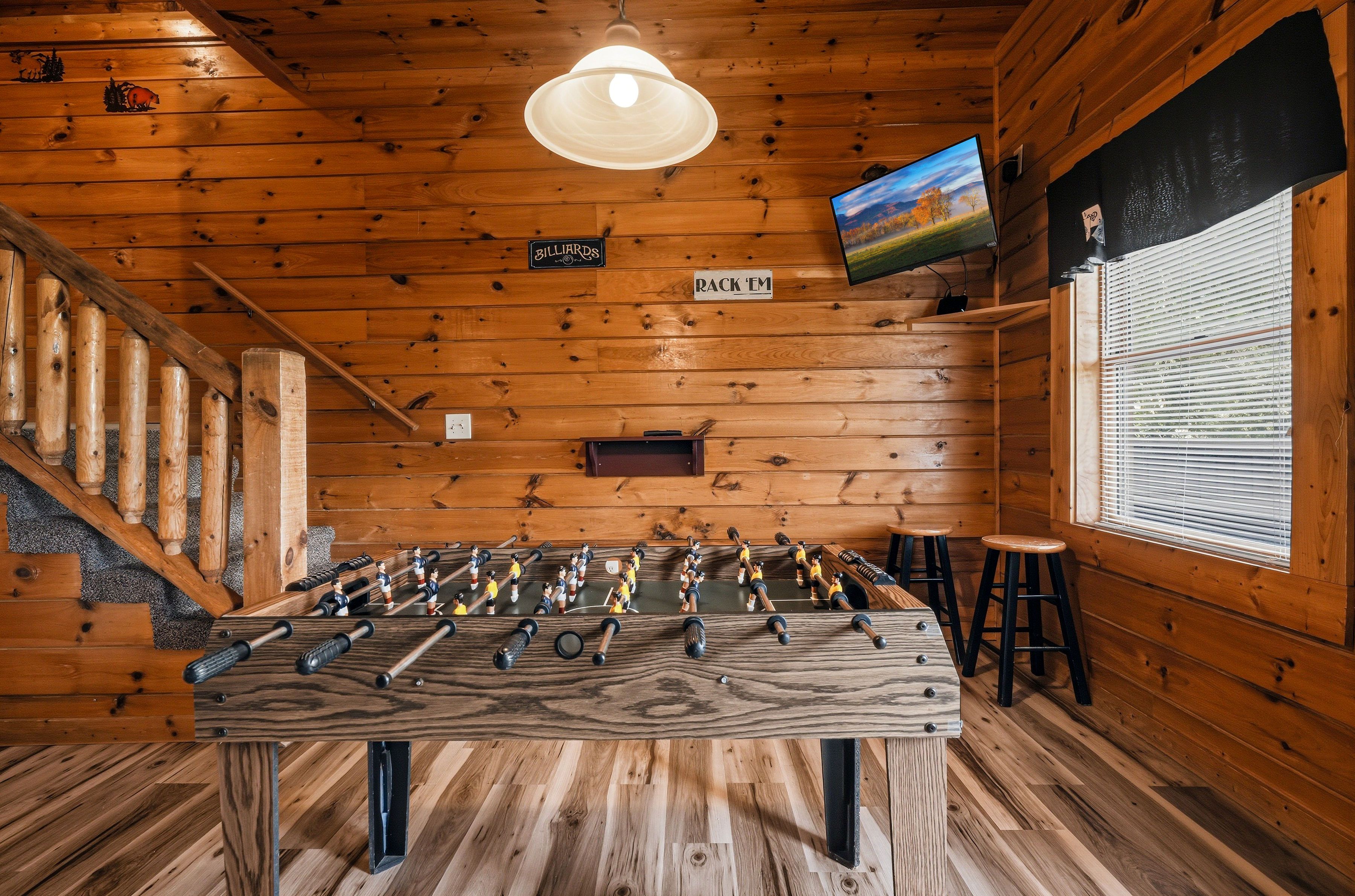 Foosball table for friendly competition