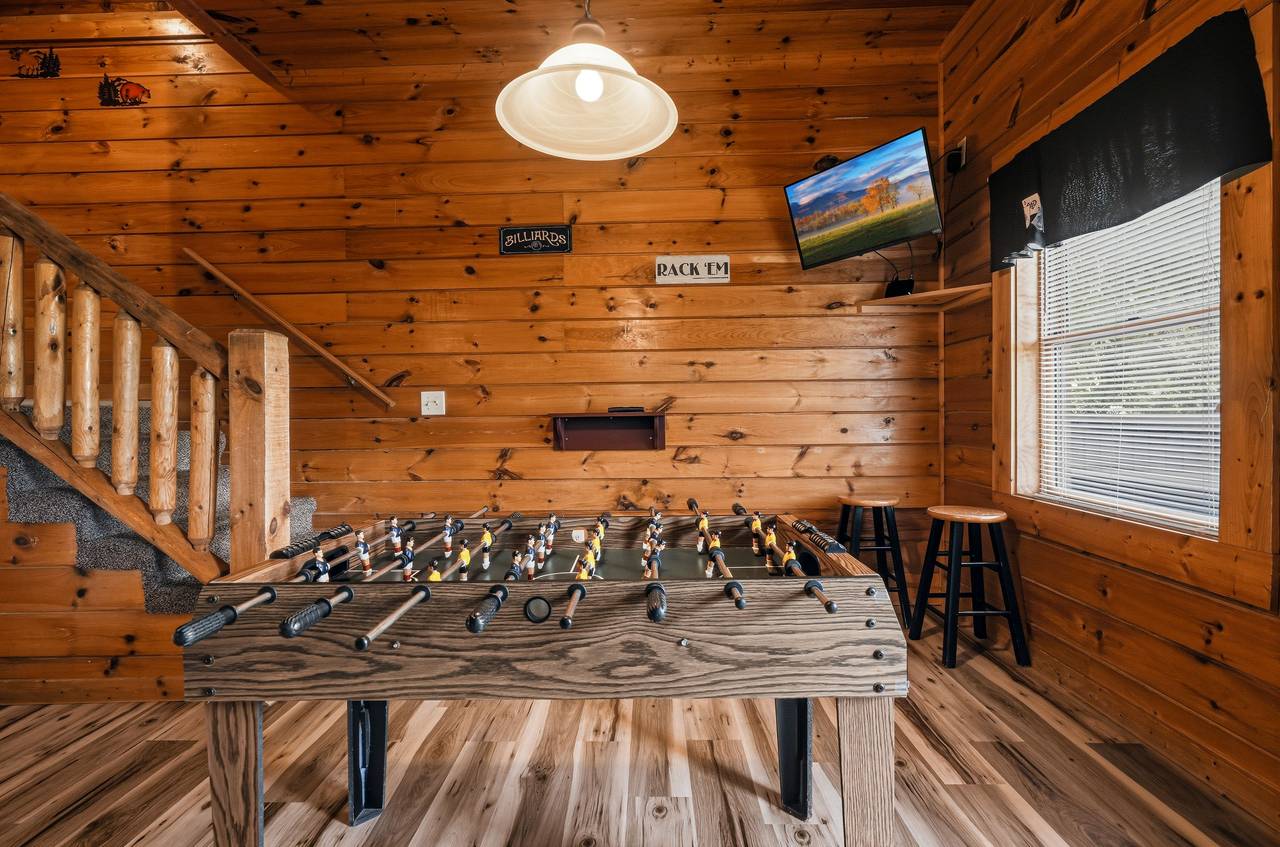 Foosball table for friendly competition Foosball table for friendly competition