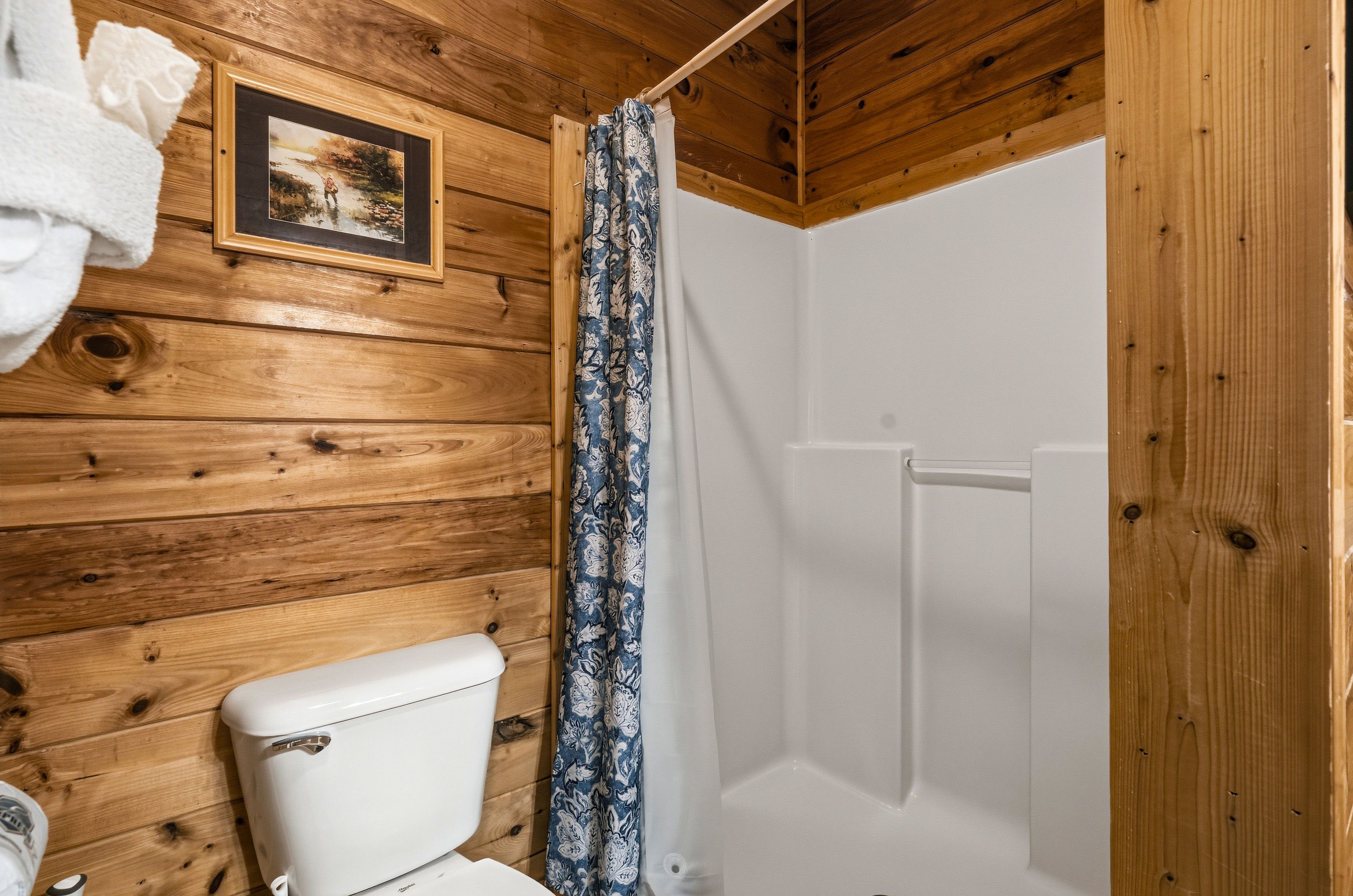 Lower level full bath with walk-in shower