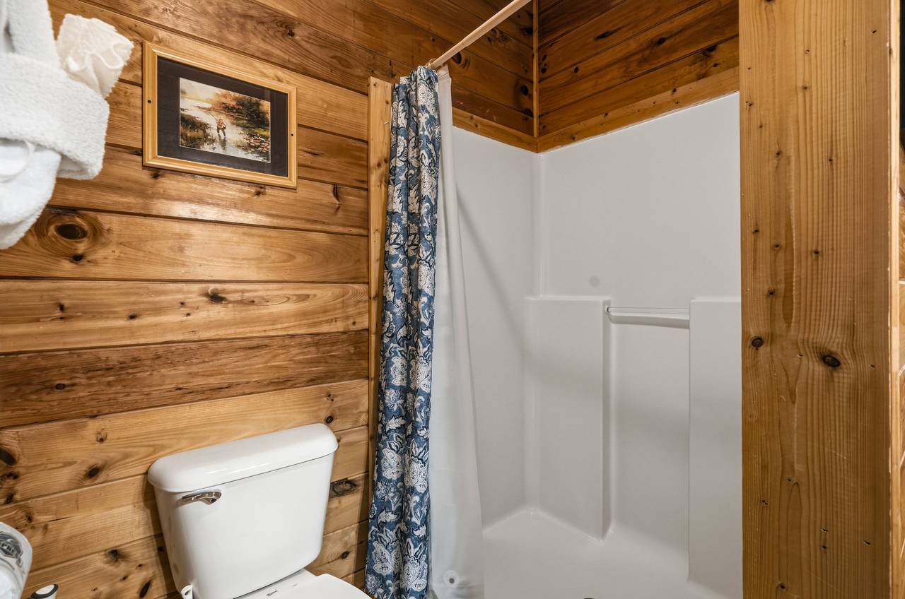 Lower level full bath with walk-in shower Lower level full bath with walk-in shower
