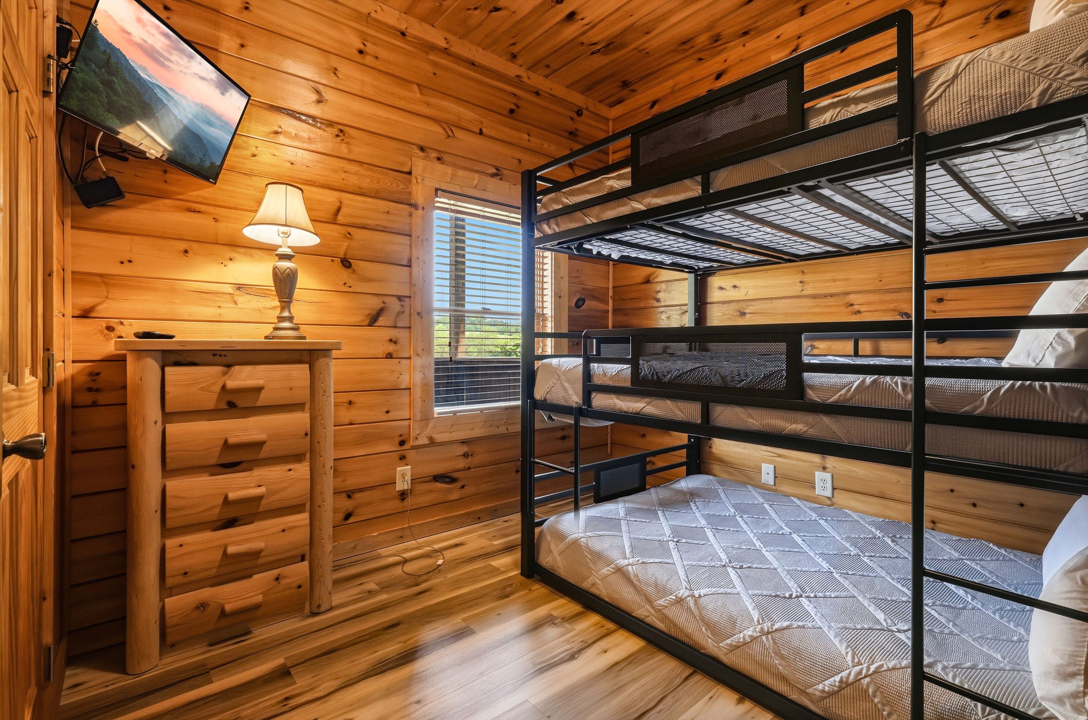 Triple full bunks ideal for kids and groups