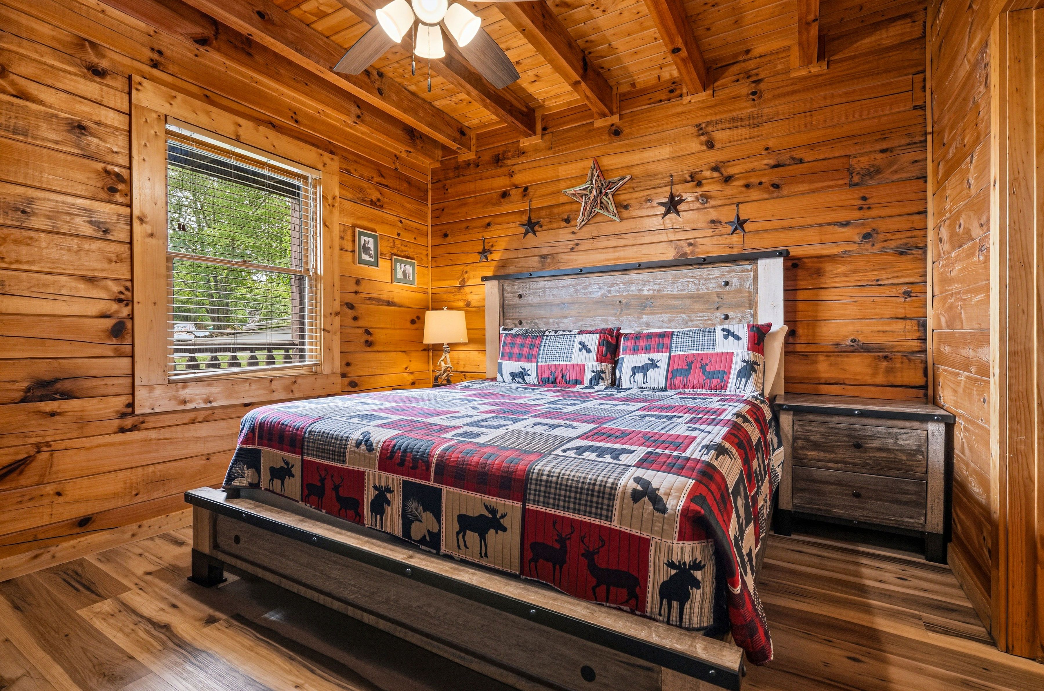 Comfortable king bed on the entry level