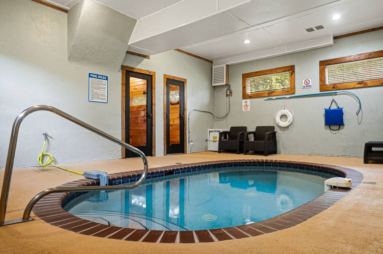 Indoor pool measures 16 by 9 feet Indoor pool measures 16 by 9 feet