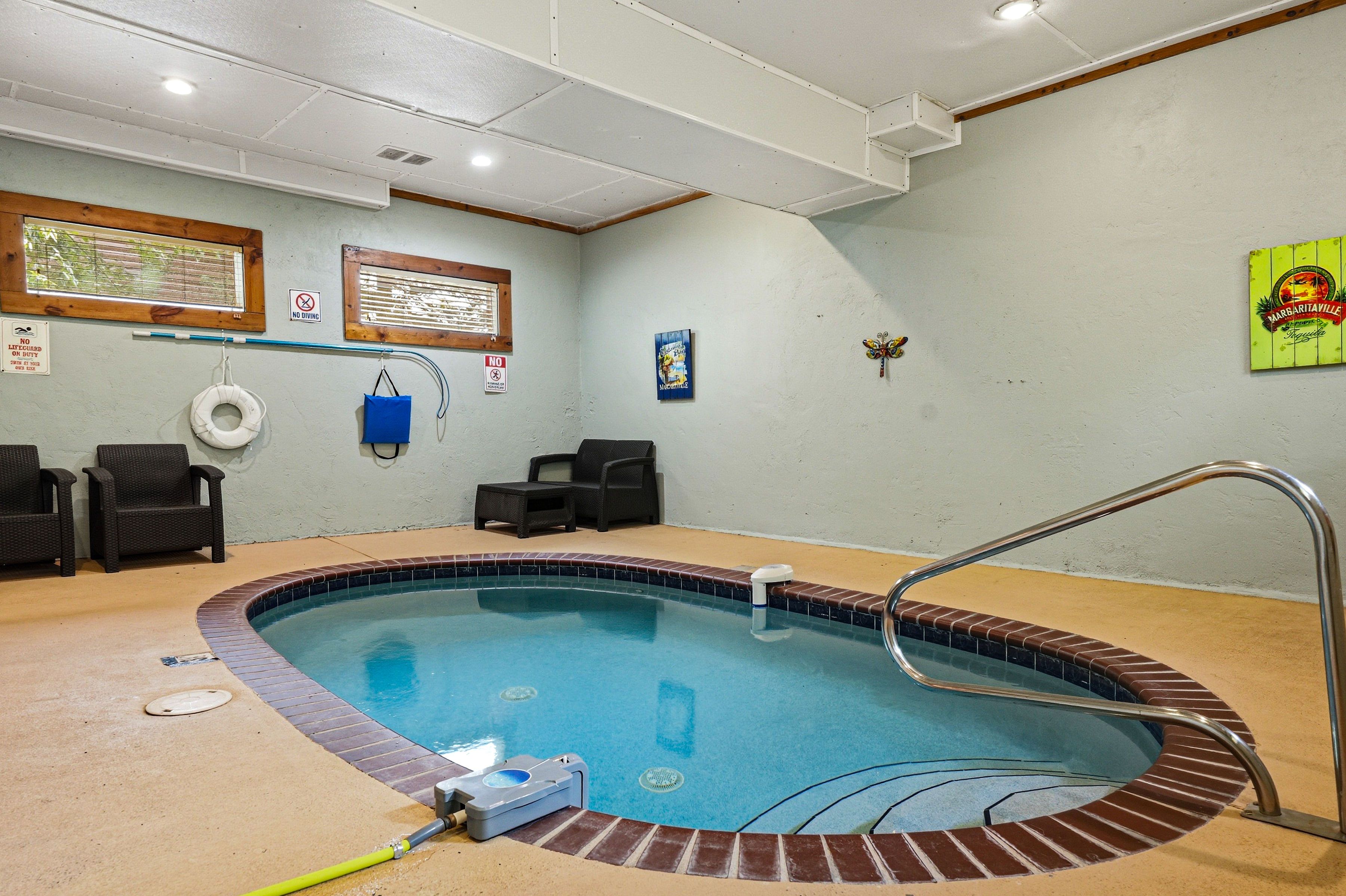 Private heated indoor heated pool for year-round fun