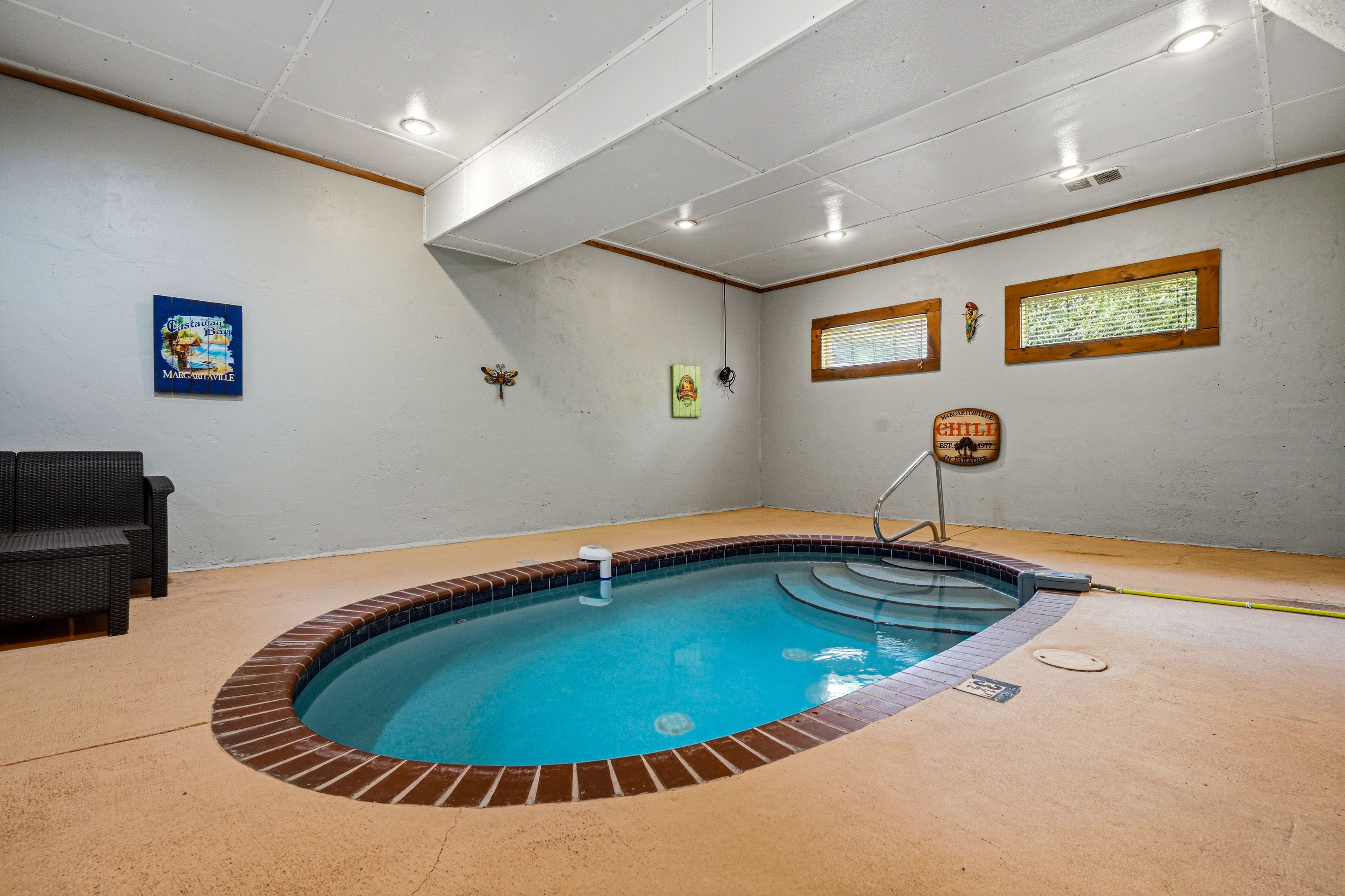 Private heated indoor heated pool for year-round fun