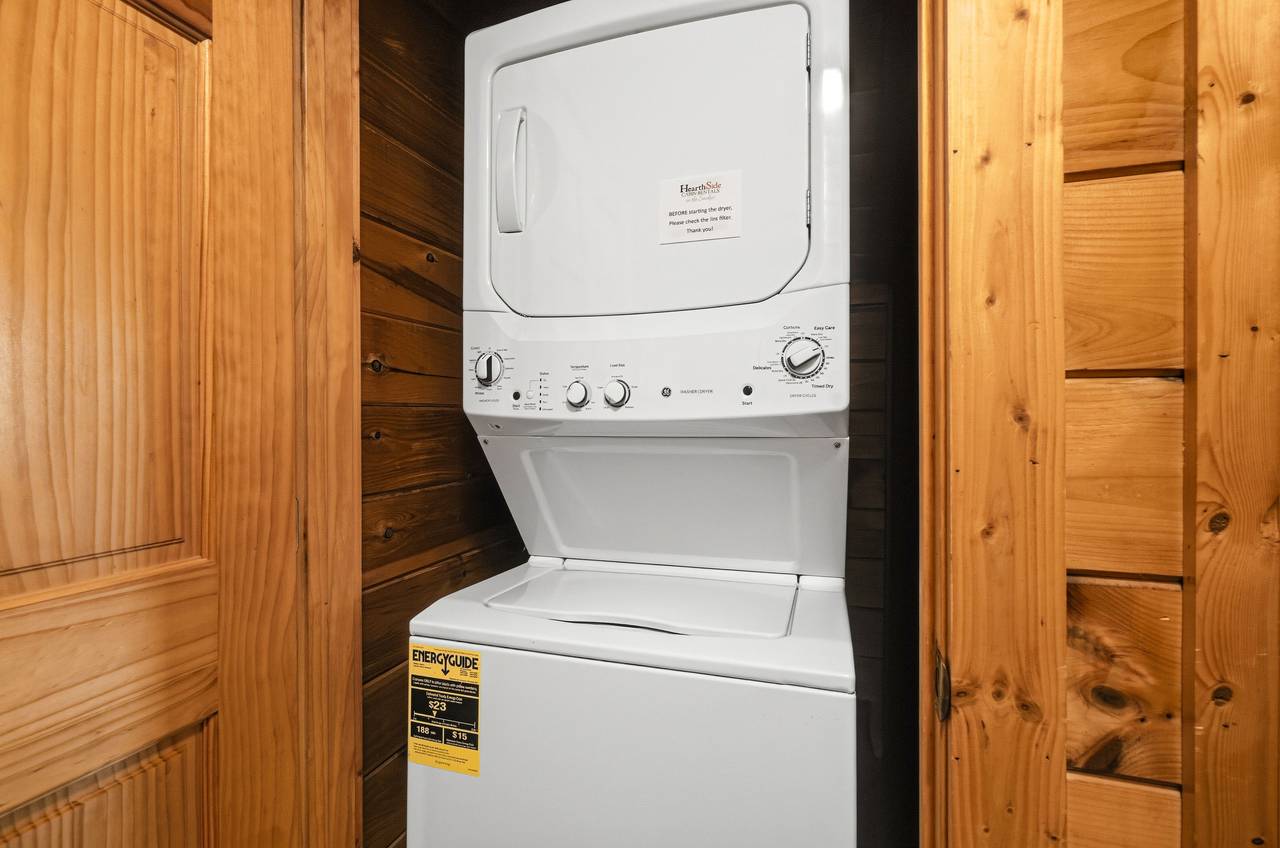 Stackable washer and dryer on lower level Stackable washer and dryer on lower level