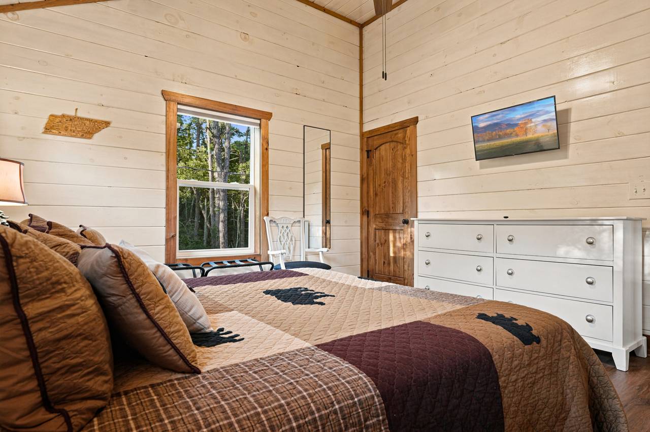 <span class="name">Upper-level king bedroom for restful nights</span> <span class="name">Upper-level king bedroom for restful nights</span>