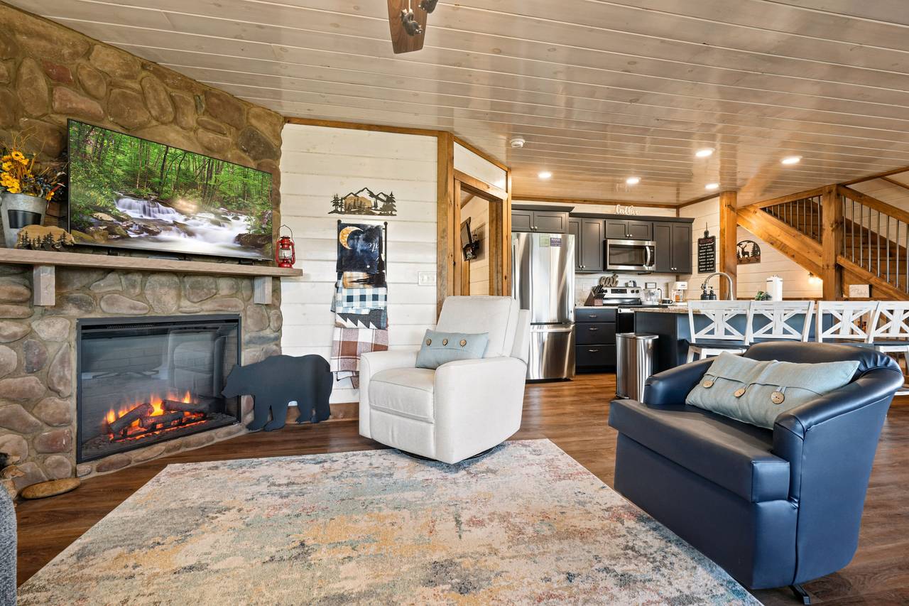 <span class="name">Living room with TV and electric fireplace</span> <span class="name">Living room with TV and electric fireplace</span>