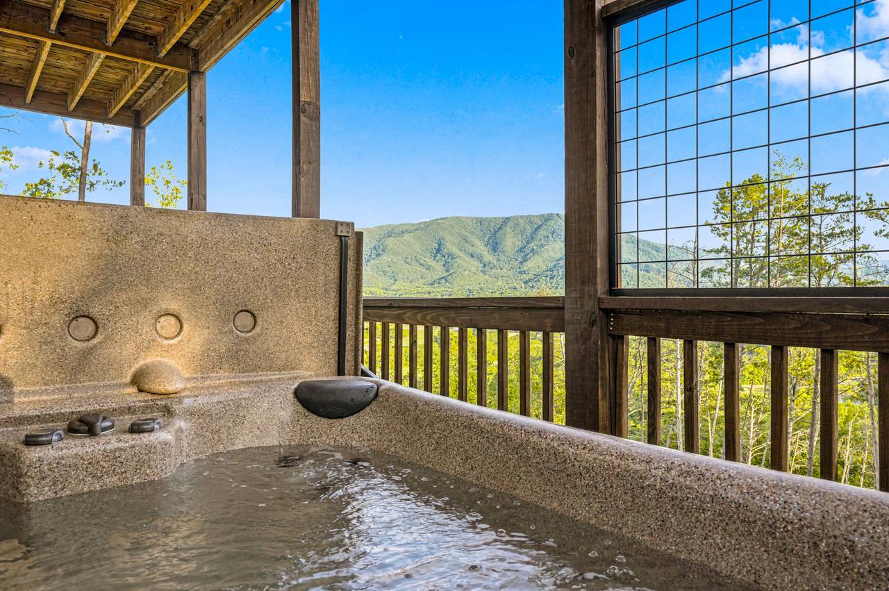 <span class="name">Private hot tub for relaxing after a day of adventure</span> <span class="name">Private hot tub for relaxing after a day of adventure</span>