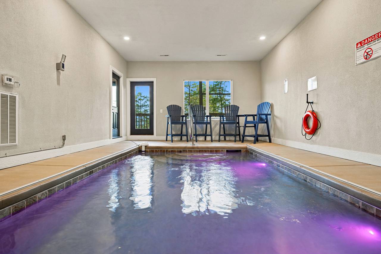 <span class="name">Lower-level private indoor heated swimming pool</span> <span class="name">Lower-level private indoor heated swimming pool</span>
