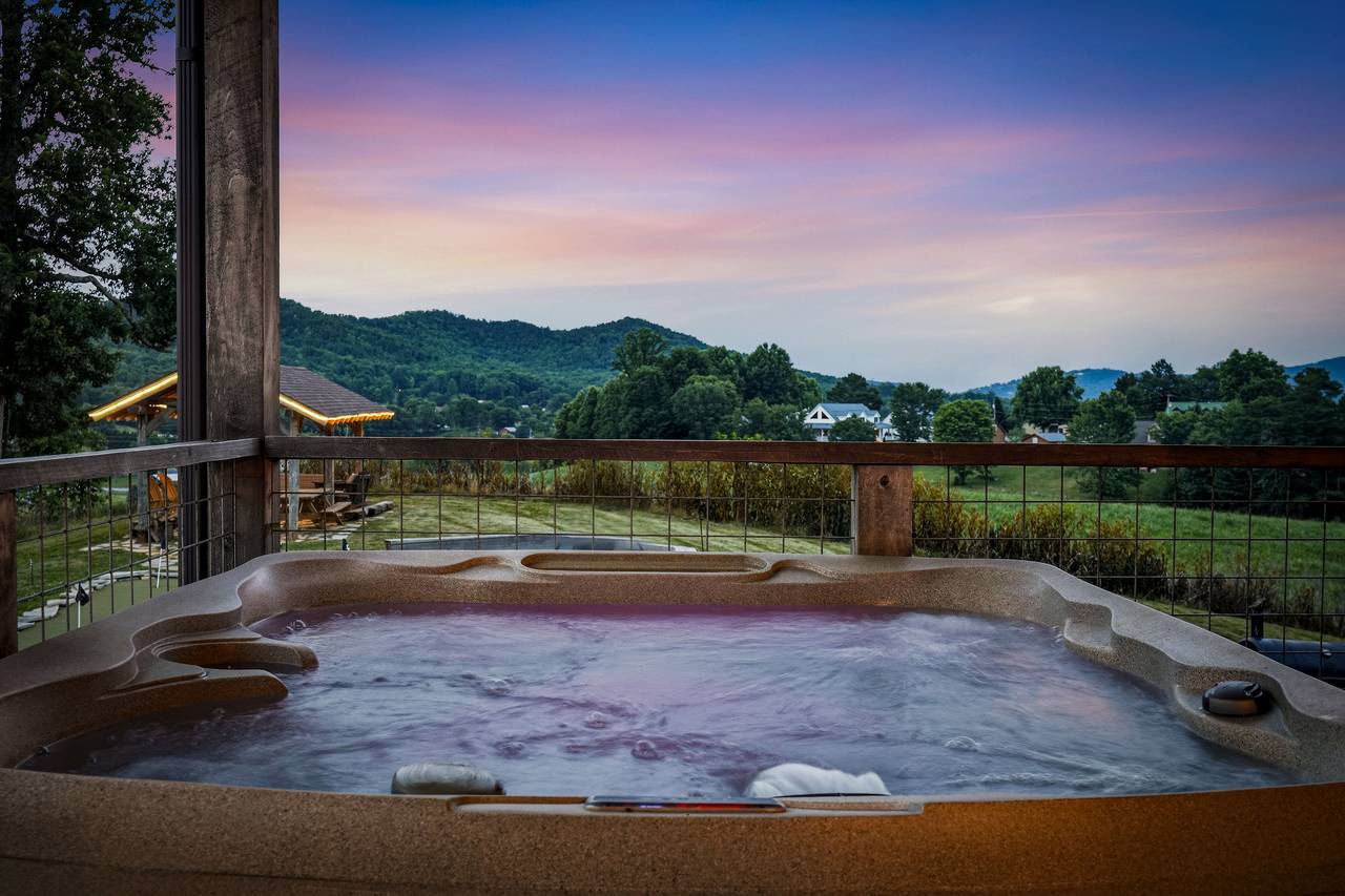 <span class="name">Private hot tub for relaxing after Smoky Mountain adventures</span> <span class="name">Private hot tub for relaxing after Smoky Mountain adventures</span>