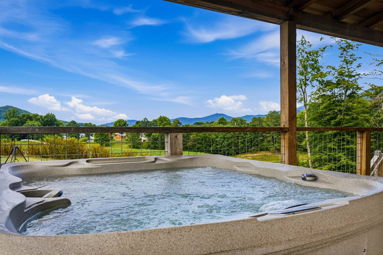 <span class="name">Private hot tub for relaxing after Smoky Mountain adventures</span> <span class="name">Private hot tub for relaxing after Smoky Mountain adventures</span>