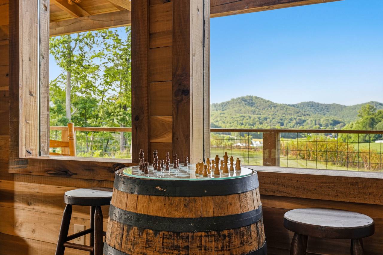 <span class="name">Whiskey barrel checker table adds mountain character</span> <span class="name">Whiskey barrel checker table adds mountain character</span>
