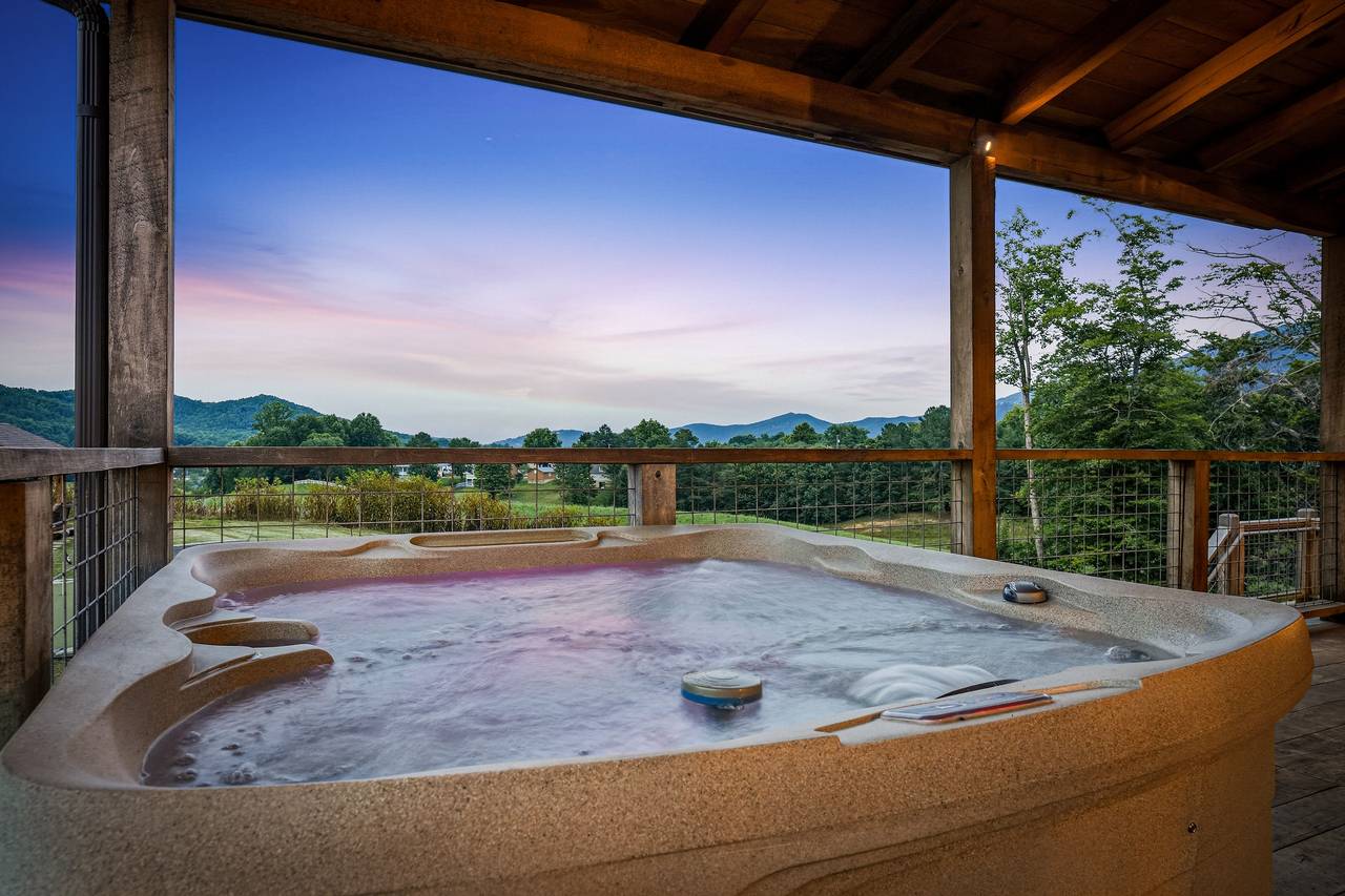 <span class="name">Private hot tub for relaxing after Smoky Mountain adventures</span> <span class="name">Private hot tub for relaxing after Smoky Mountain adventures</span>