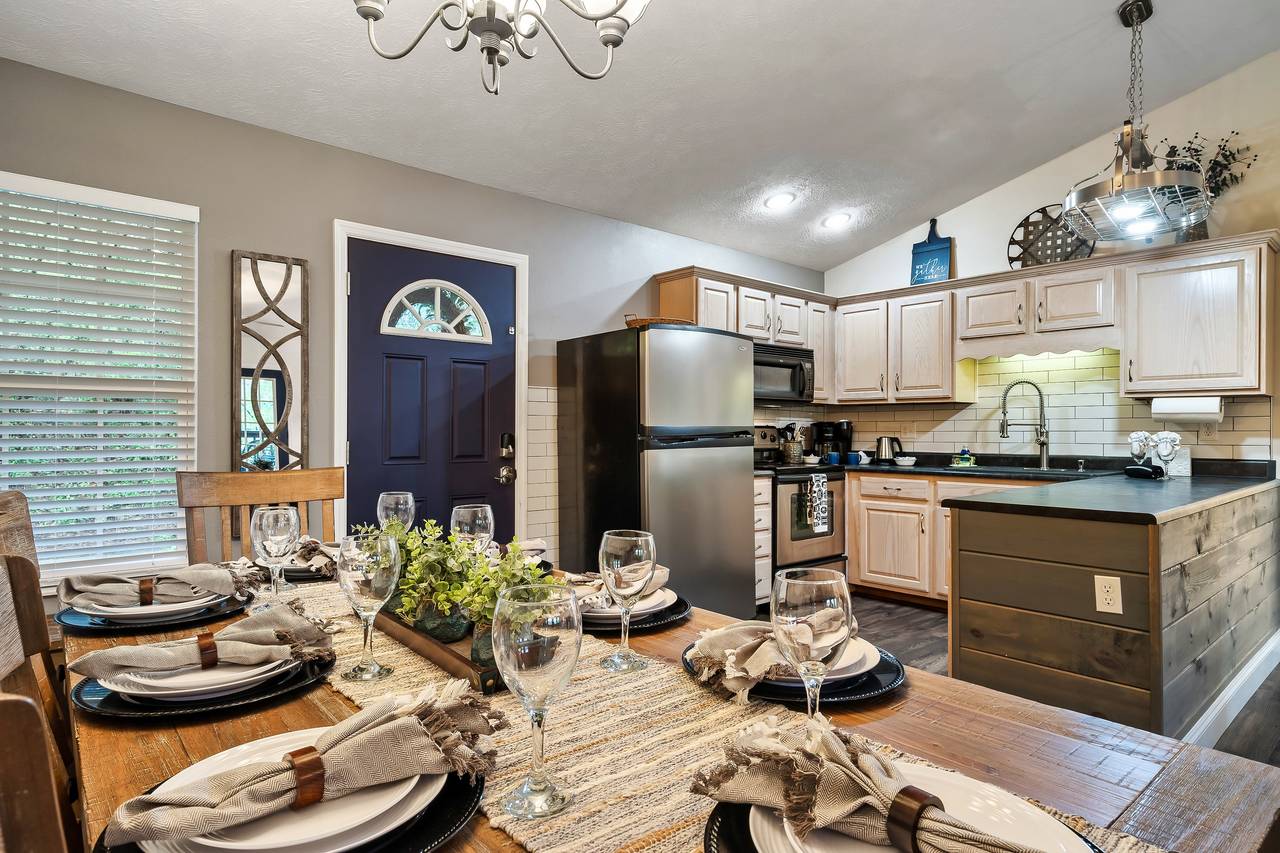 Dining table perfect for meals and game nights Dining table perfect for meals and game nights