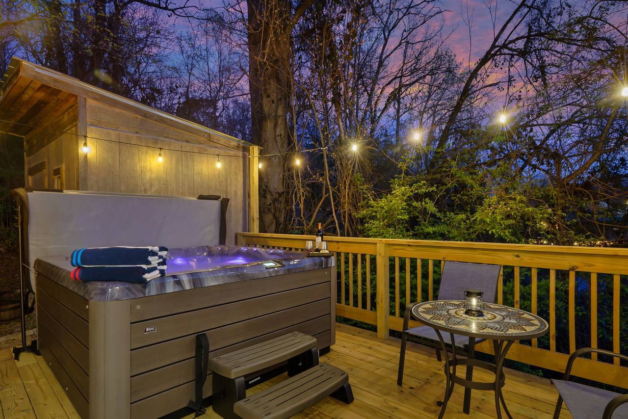 Unwind in the hot tub after exploring the Smokies Unwind in the hot tub after exploring the Smokies