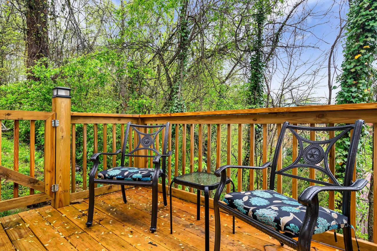 Spacious deck provides additional gathering space Spacious deck provides additional gathering space