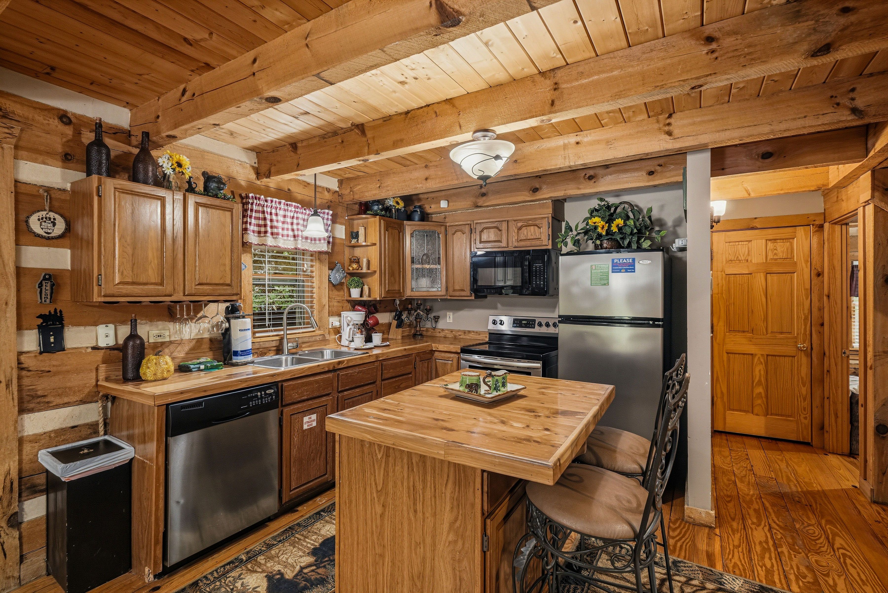 <span class="name">Kitchen island with comfortable seating for two</span>