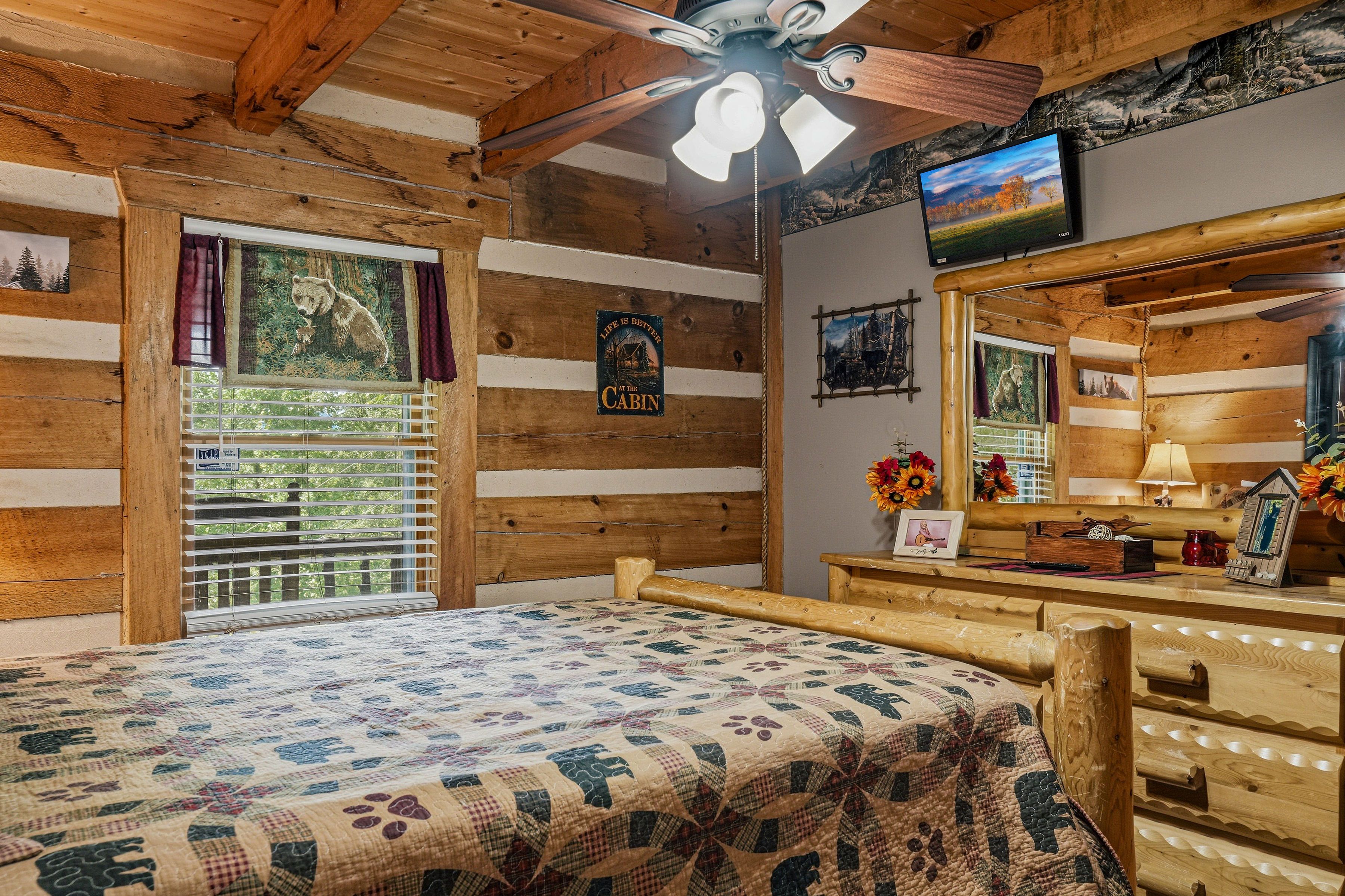 <span class="name">Entry-level bedroom with a comfortable queen bed</span>
