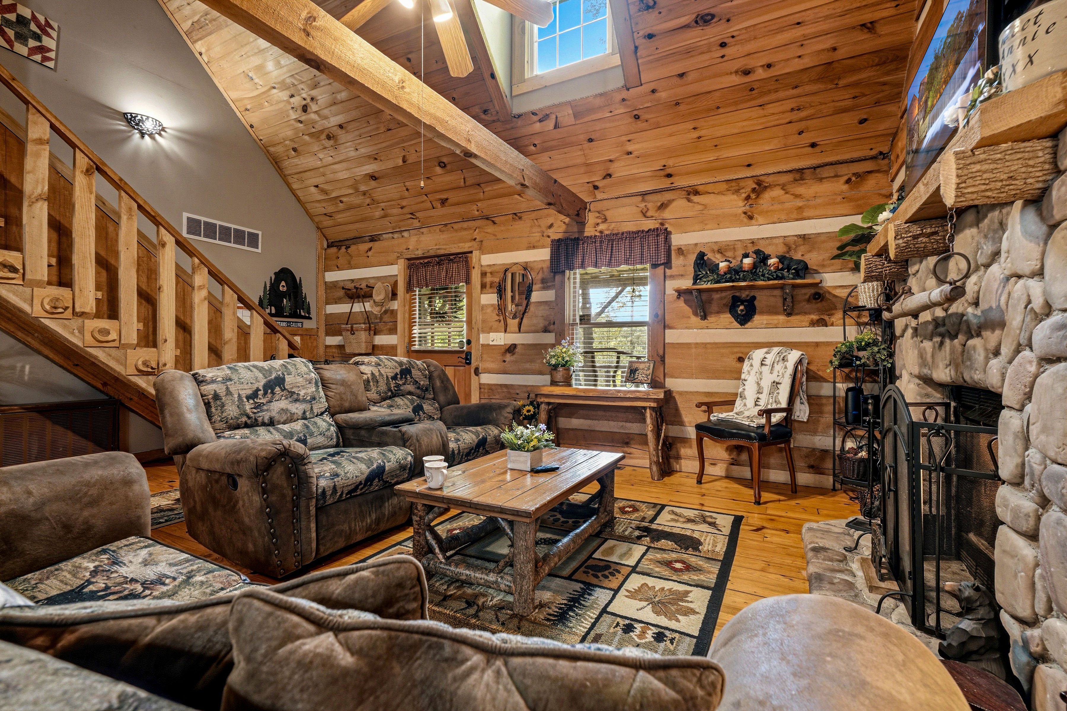 <span class="name">Comfortable seating arranged around the gas fireplace</span>