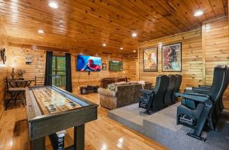 Theater seating for movie nights at the cabin Theater seating for movie nights at the cabin