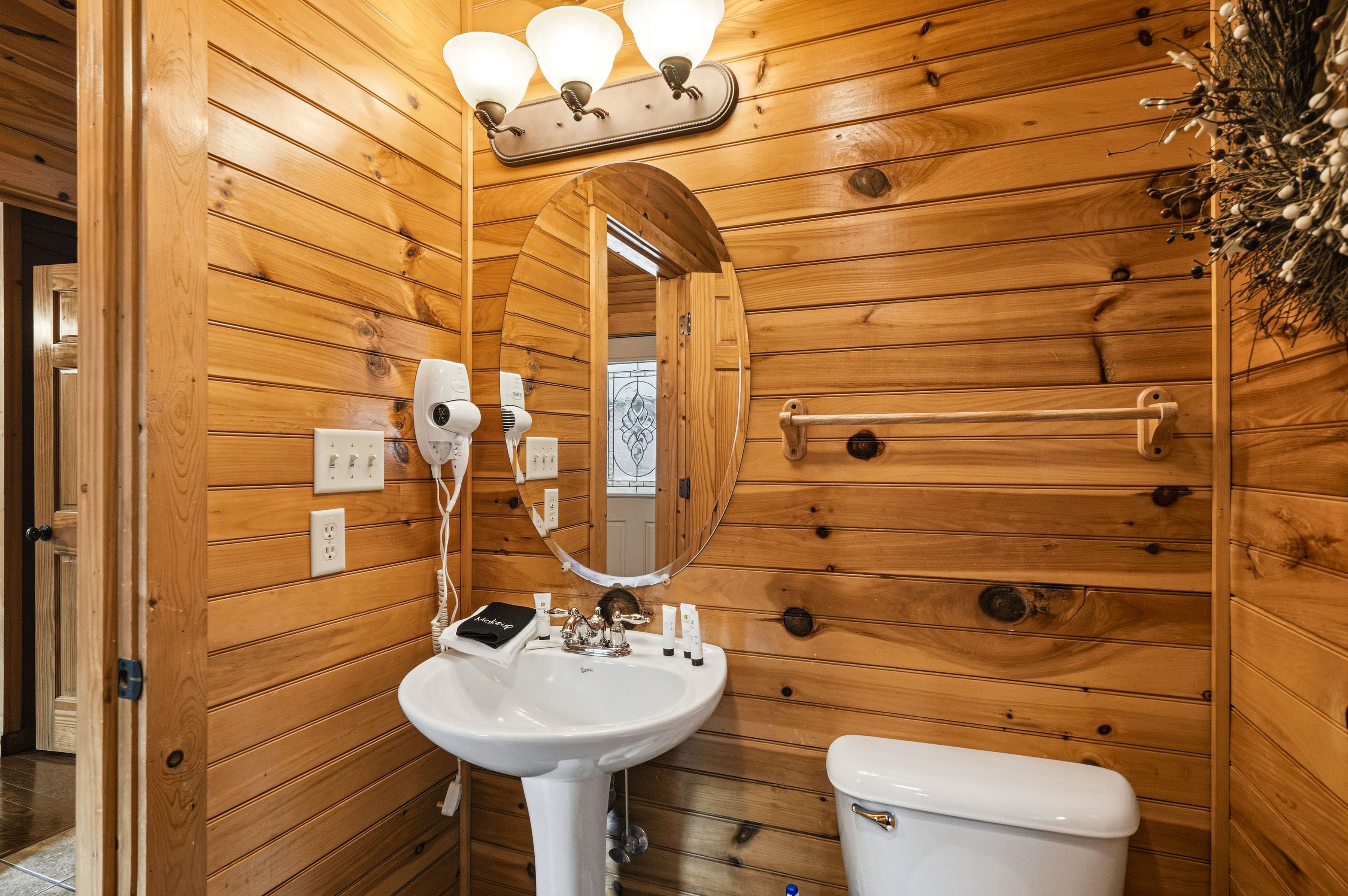 Bathroom with tub shower combo and vanity
