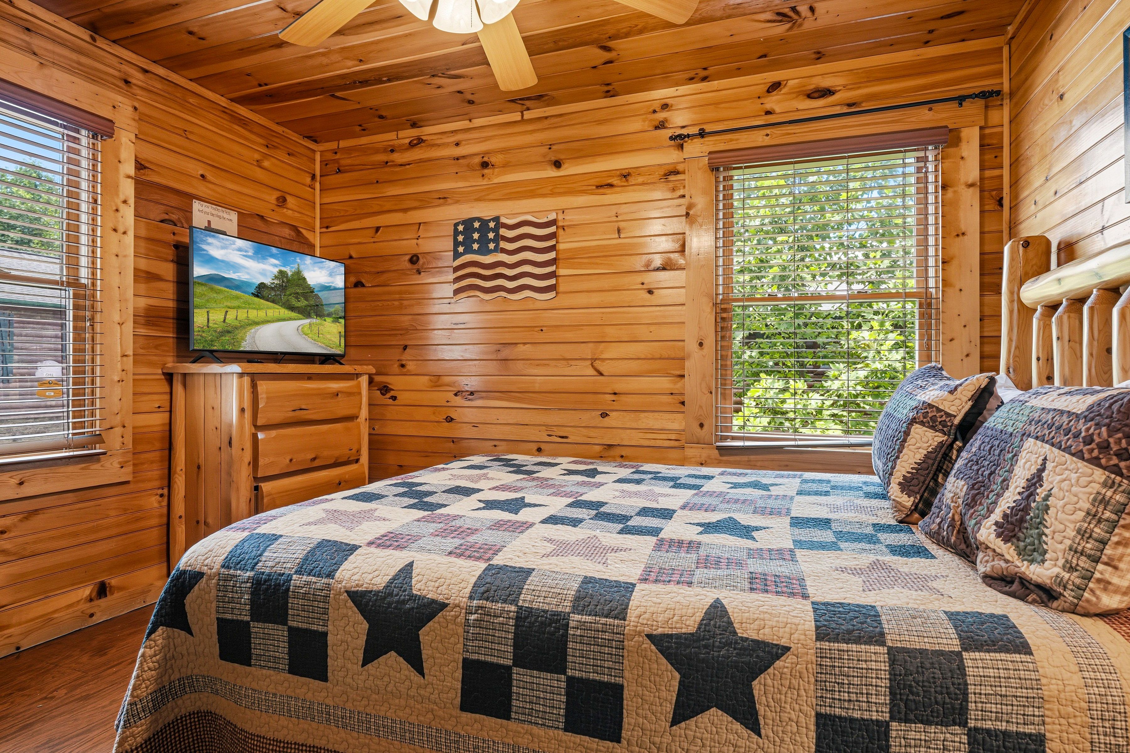 Entry level Queen bedroom for comfortable mountain stays