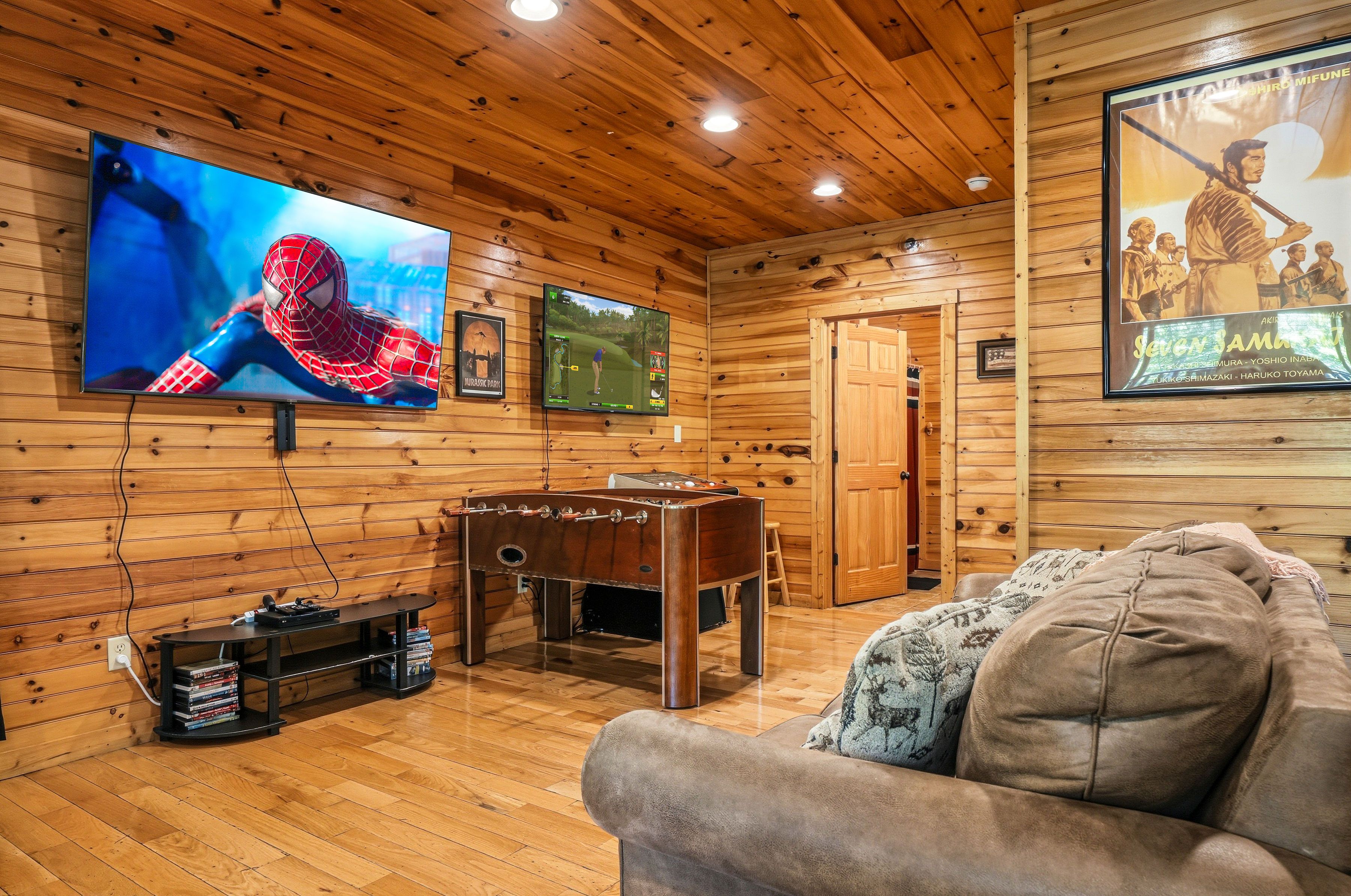 Movie night space with DVD player and seating