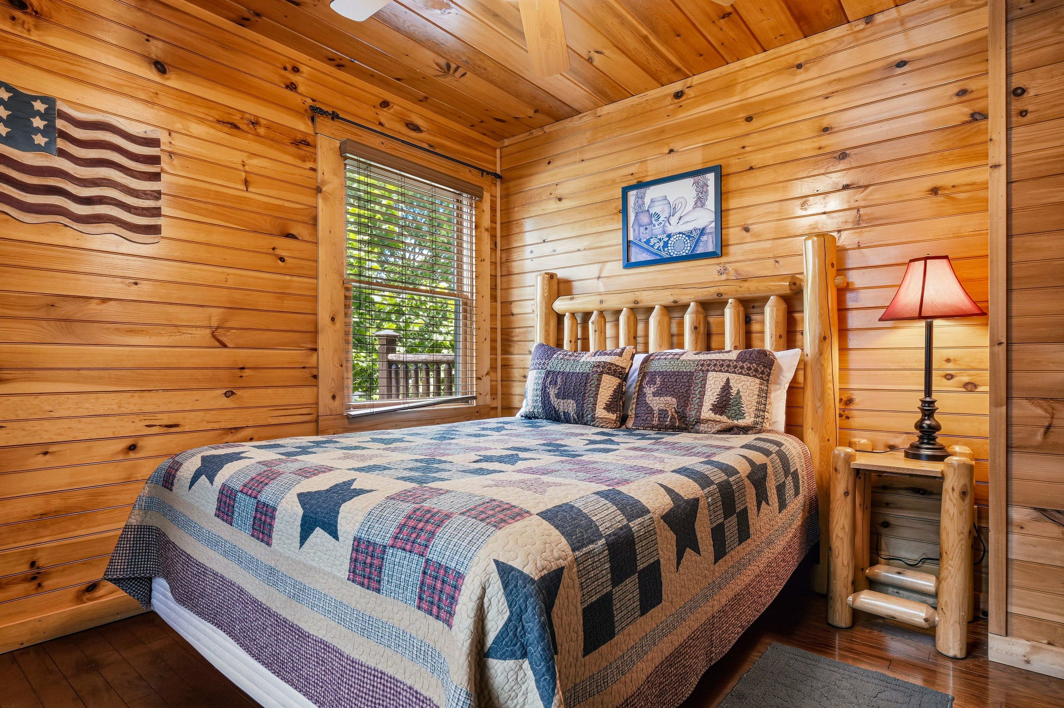 Entry level Queen bedroom for comfortable mountain stays