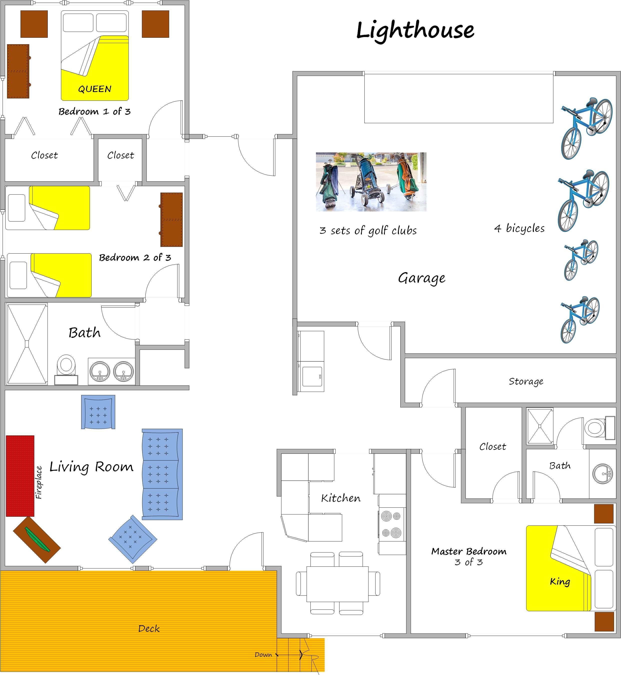 Lighthouse - Bloomer Estates | 3 Bedroom 2 bath pet-friendly beach rental |  Bloomer Estates Vacation Rentals