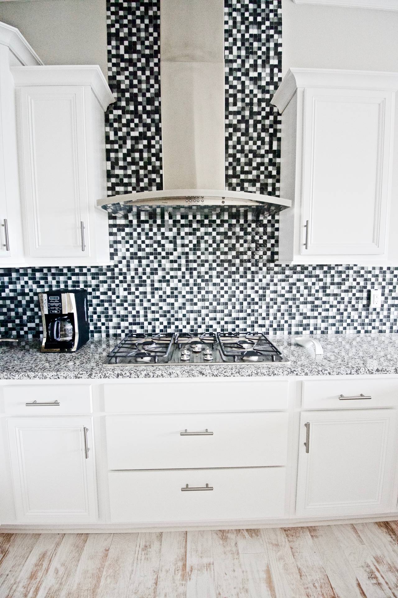 Kitchen with Gas Range and Regular Drip Coffee Kitchen with Gas Range and Regular Drip Coffee