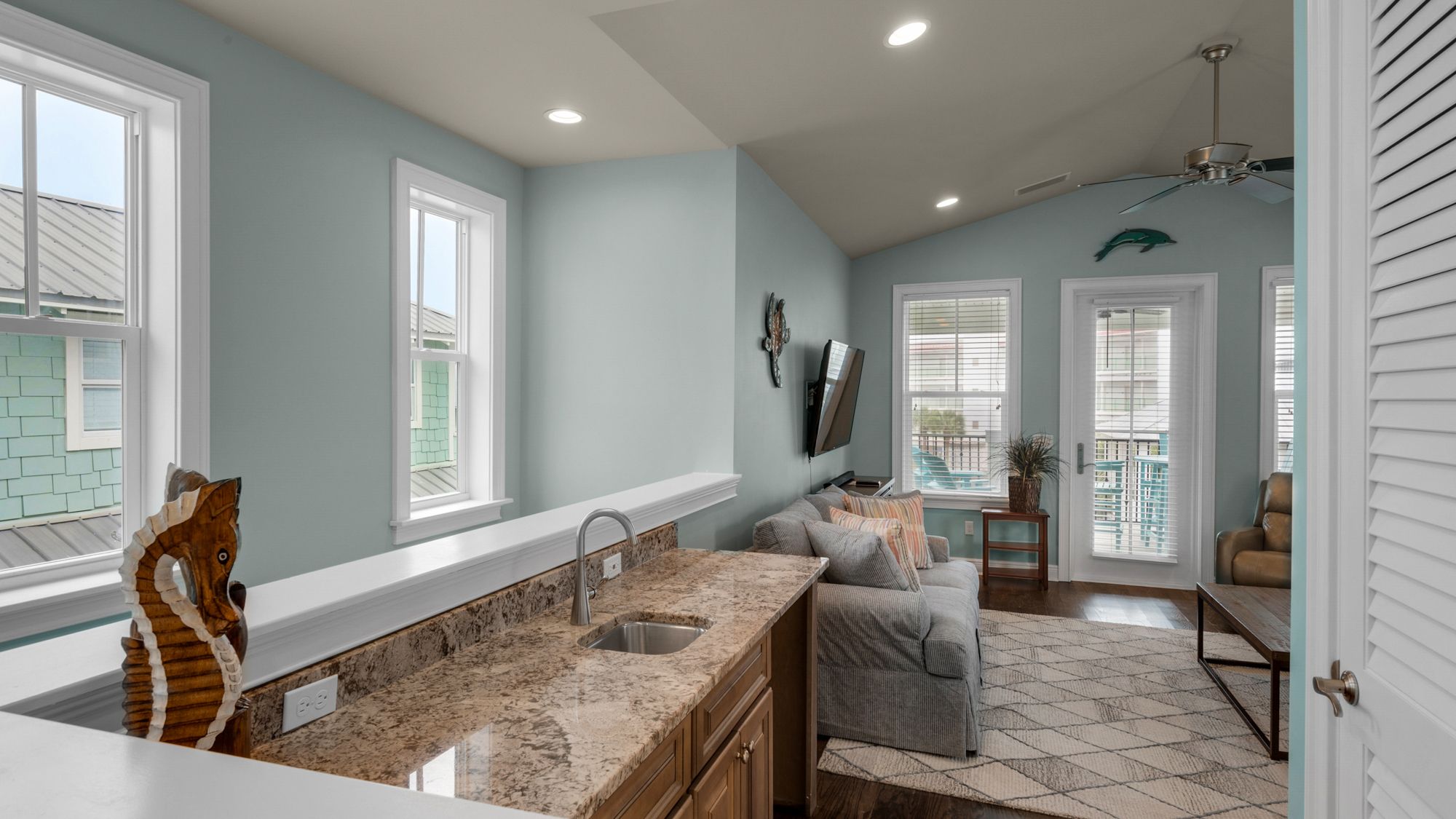 Beach Bike Escape 3rd Floor Living Area with Sleeper Sofa