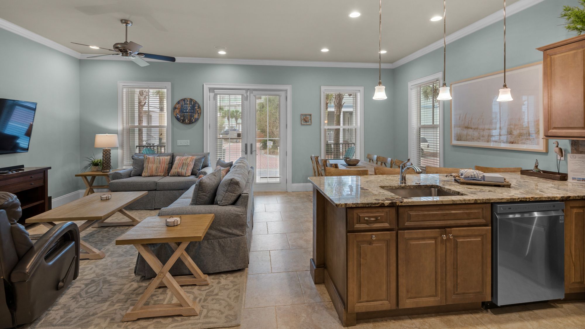 Beach Bike Escape Kitchen into Main Living Area