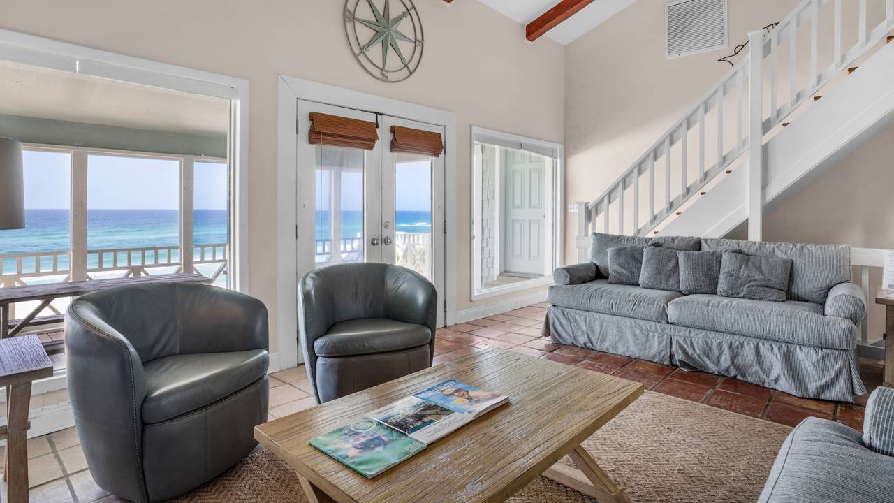 Paradise Cottage Too Living Area with Gulf View Paradise Cottage Too Living Area with Gulf View