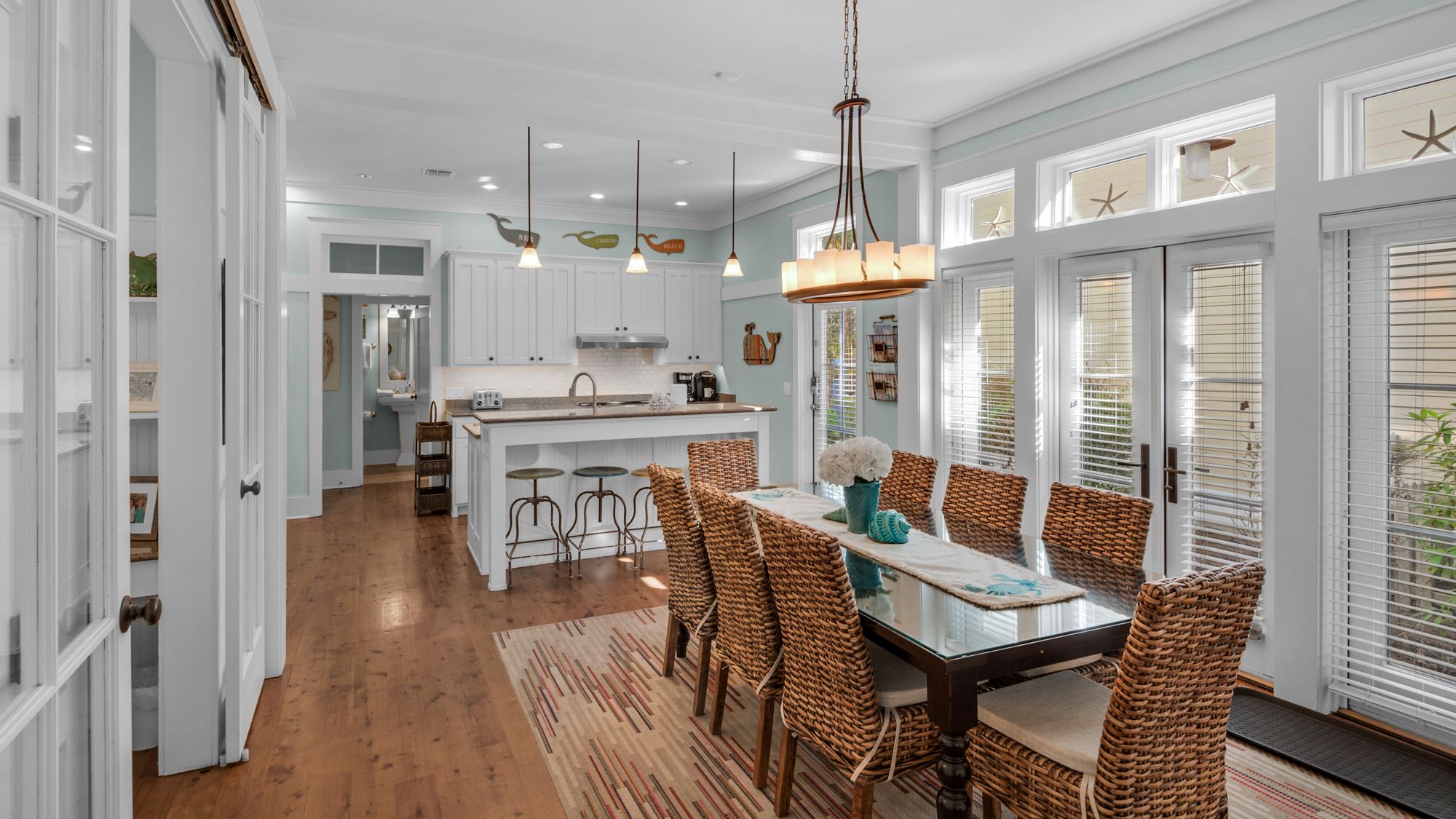 A Whales Tail Dining Table and Kitchen