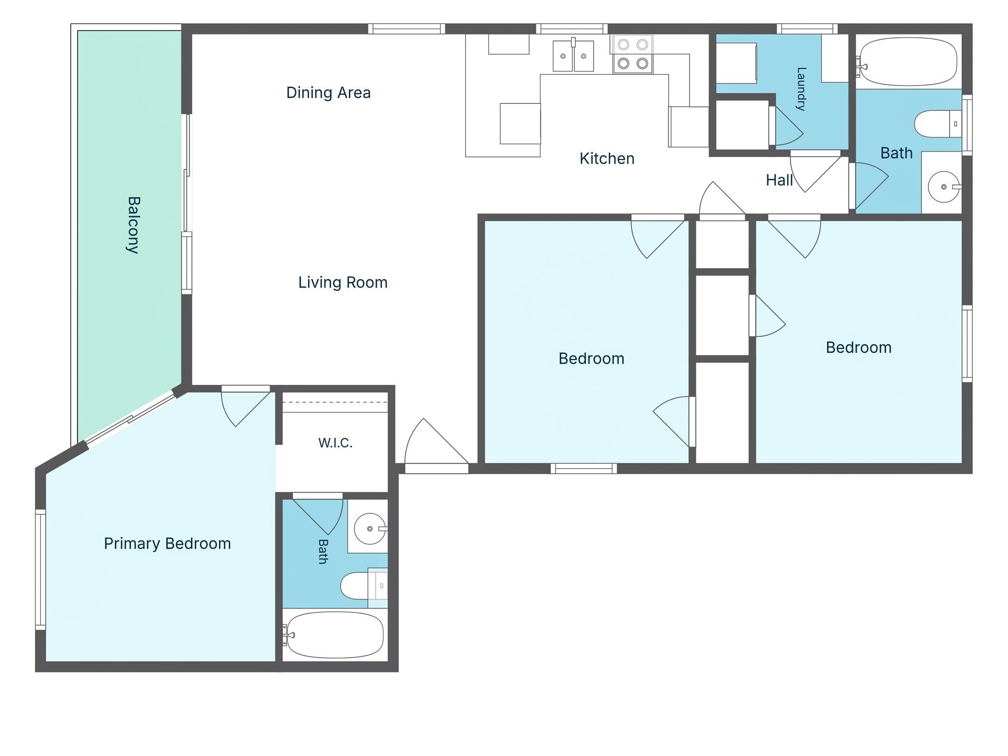 Beachwood Villas 14B - Simply Seagrove Floor Plan