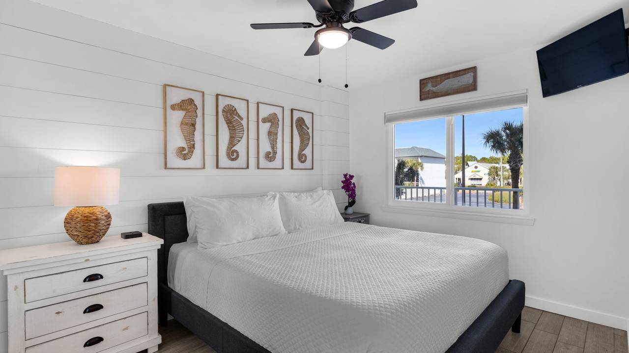 BeachCrest 204: Second bedroom with king size bed and smart TV BeachCrest 204: Second bedroom with king size bed and smart TV