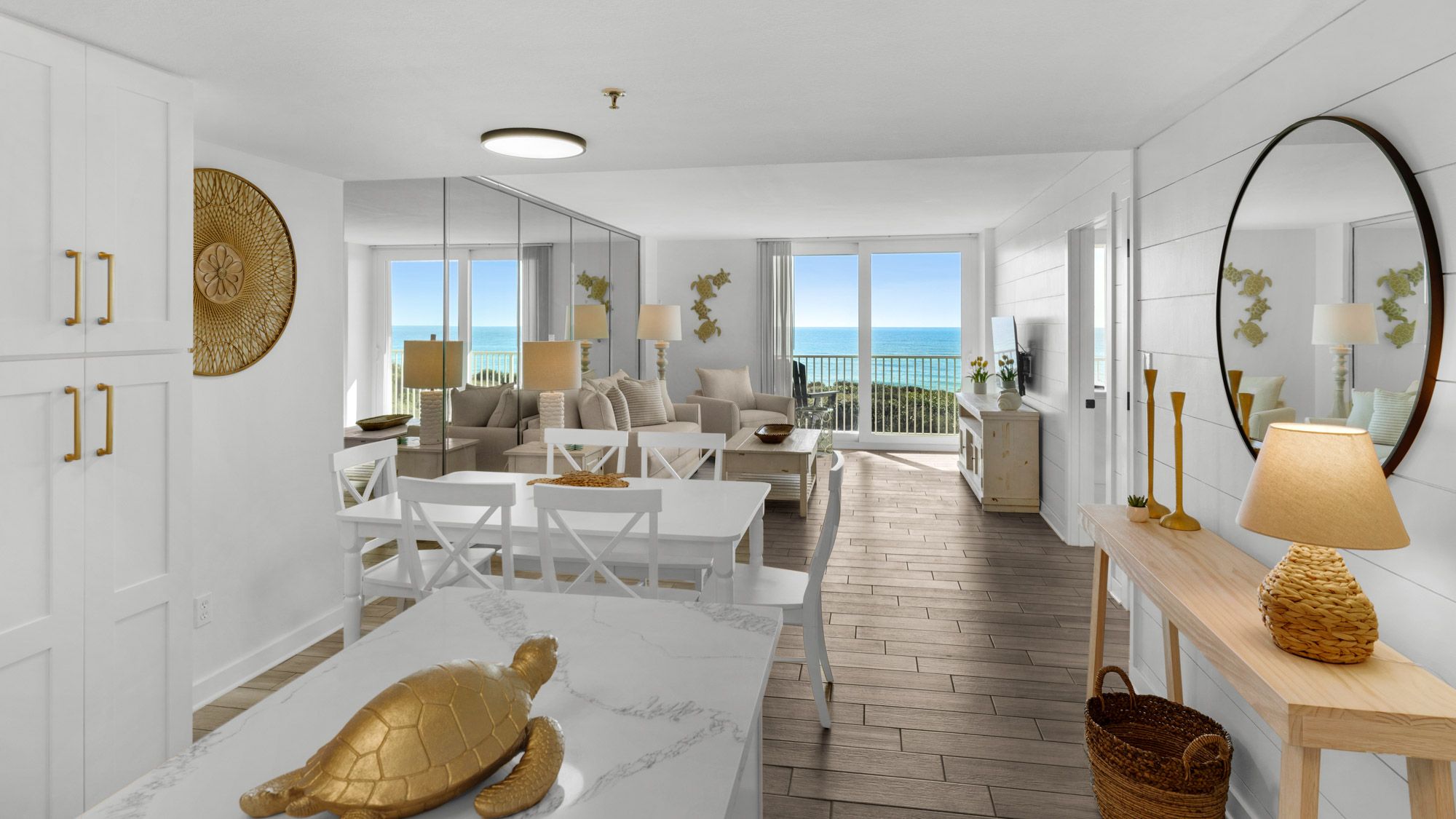 BeachCrest 204: Gulf Front Living/Dinning room with private balc
