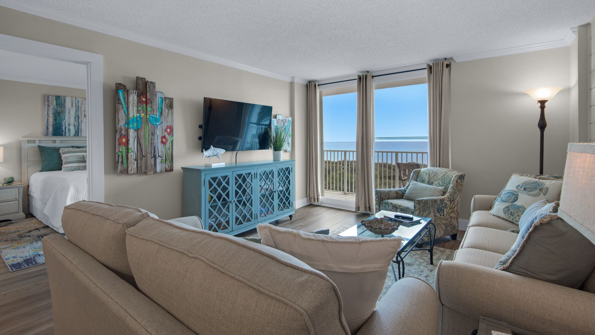 BeachCrest 205 Living Area and Gulf View