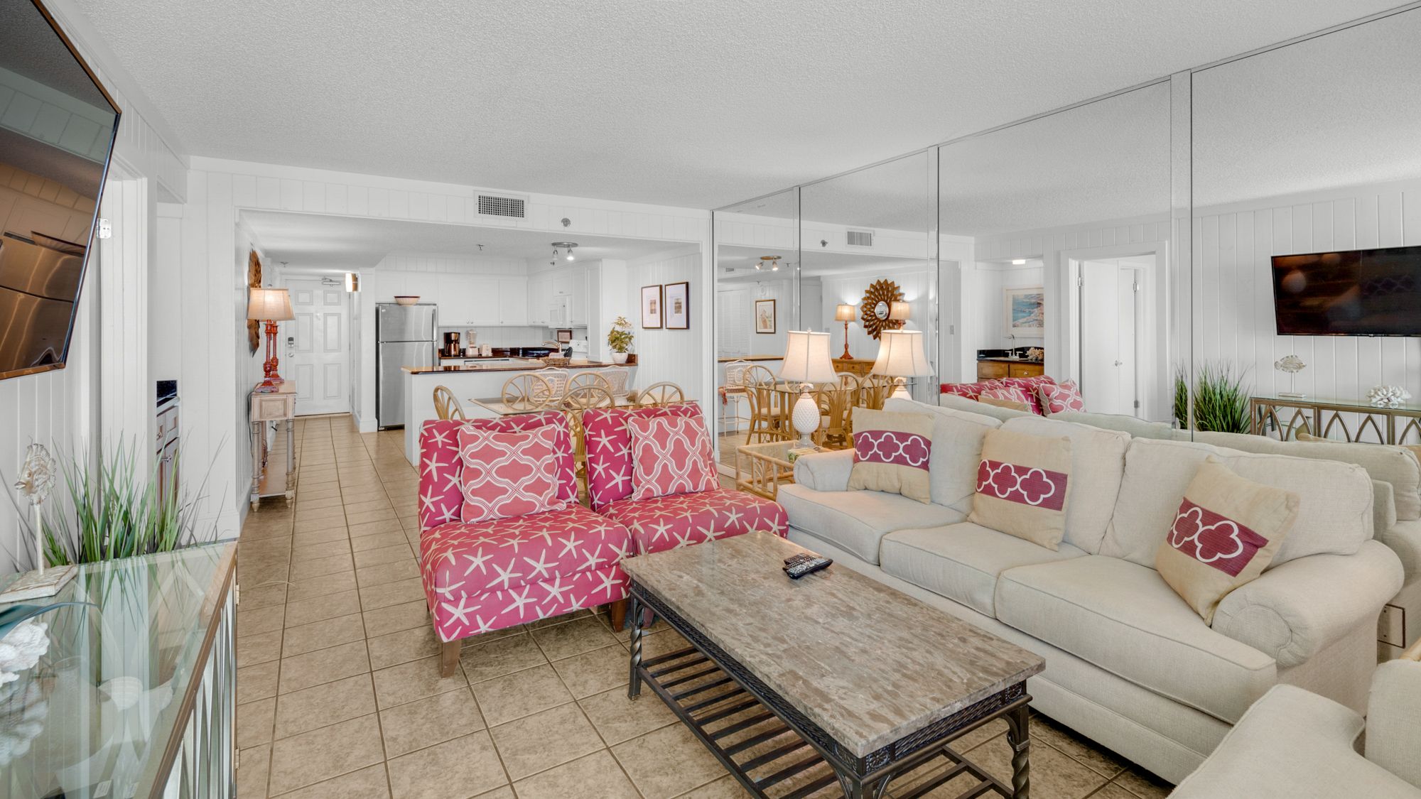 BeachCrest 304 Living Room and Kitchen 