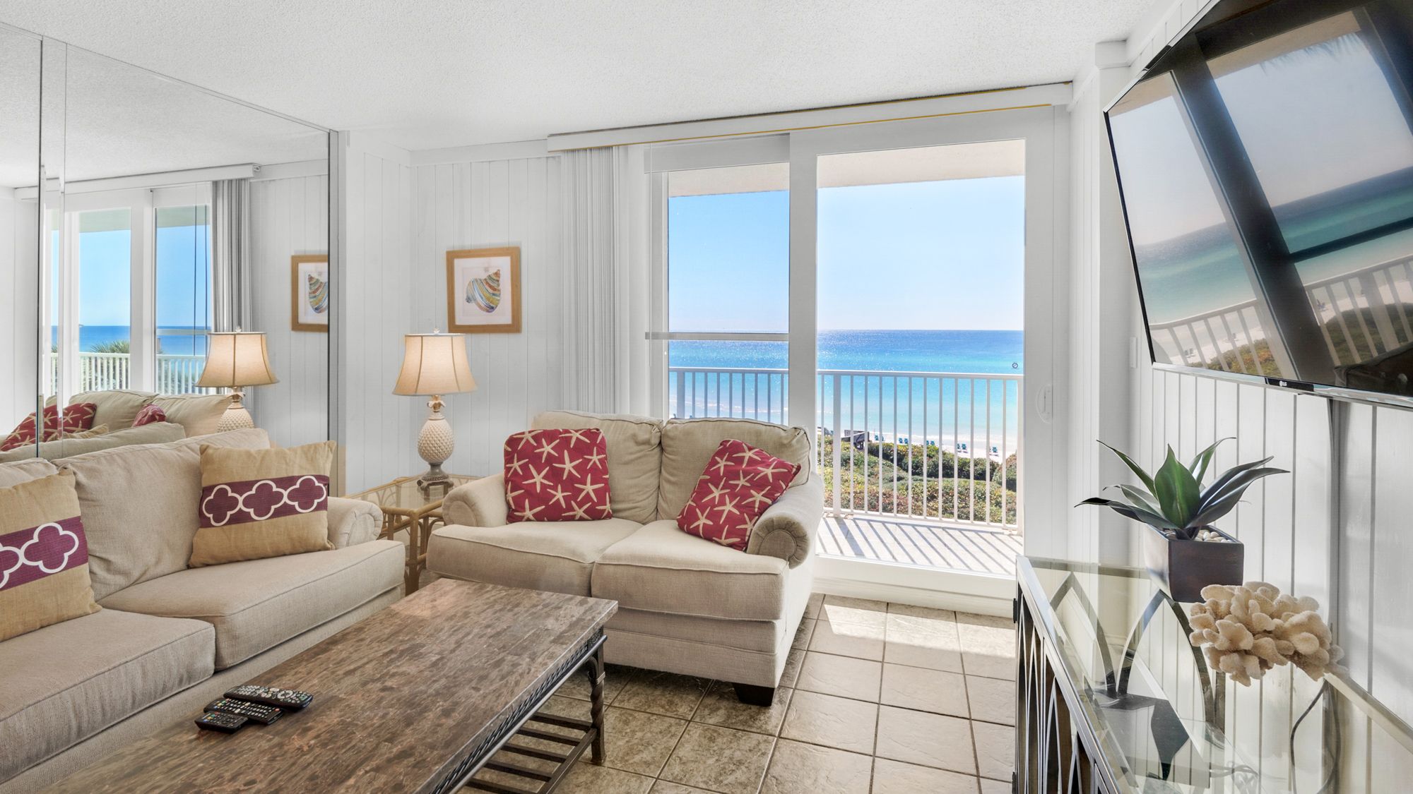 BeachCrest 304 Living Room With Gulf View